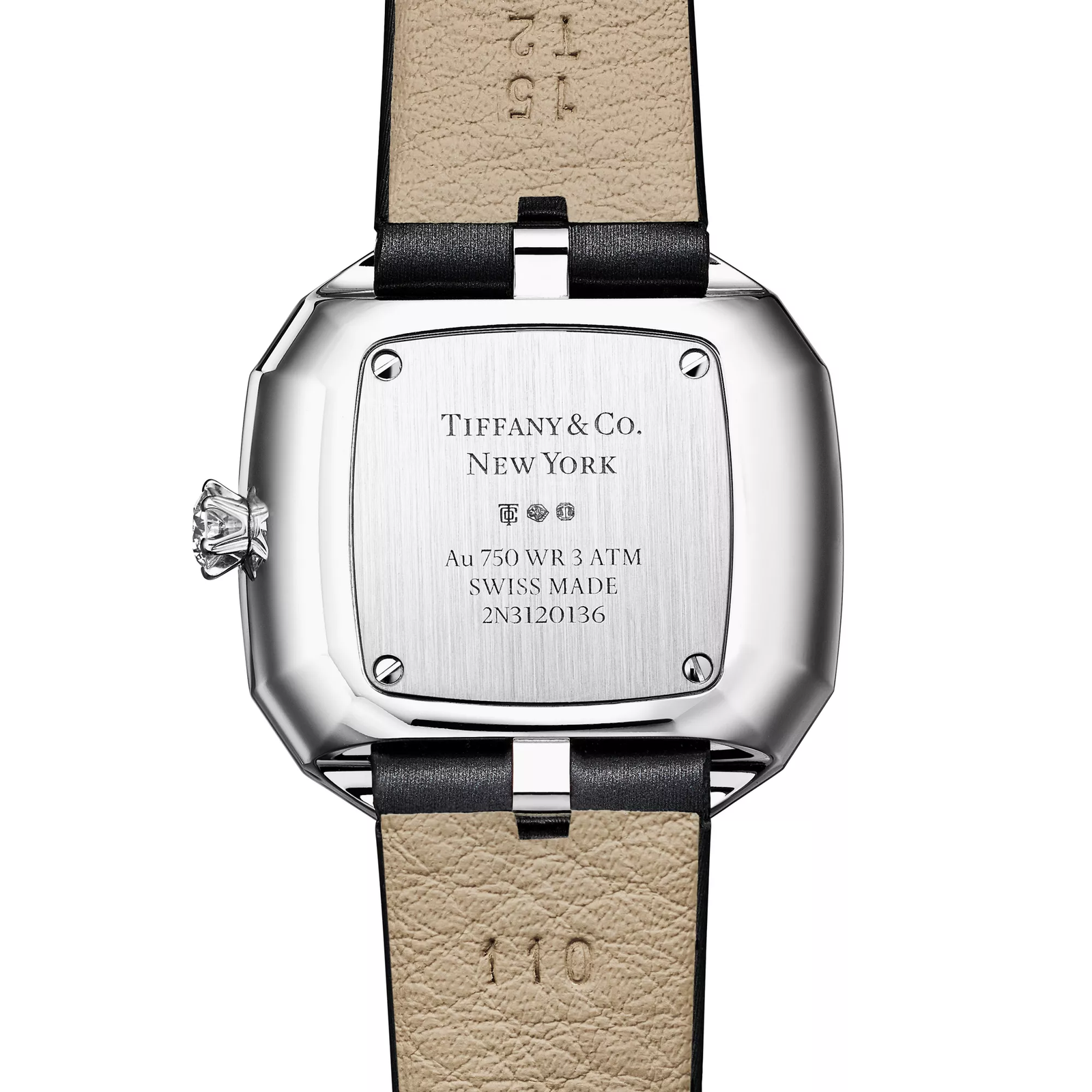 28 MM Cushion-shaped Watch in White Gold with Diamonds