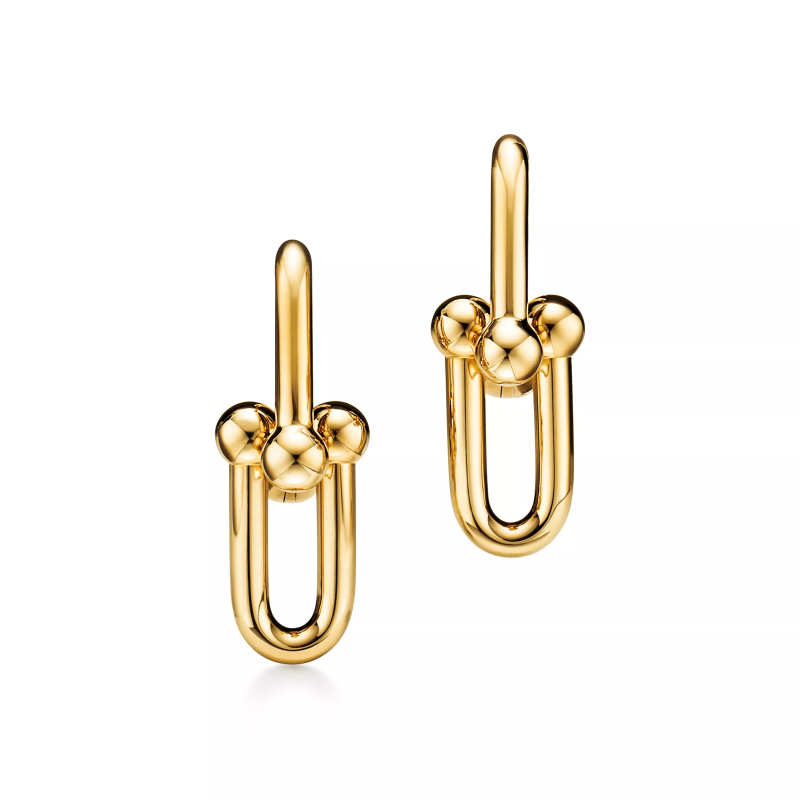 Medium Link Earrings in Yellow Gold