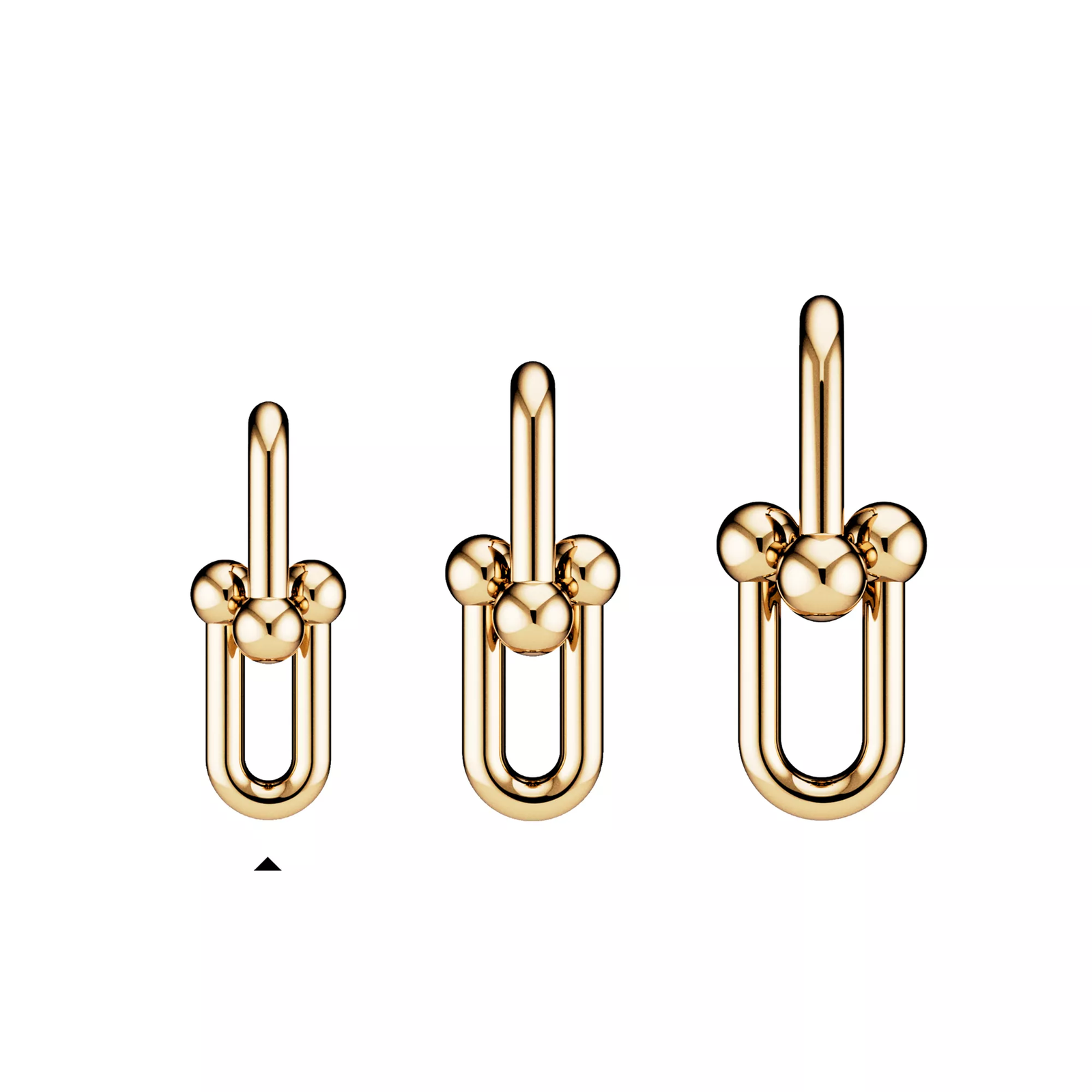 Medium Link Earrings in Yellow Gold