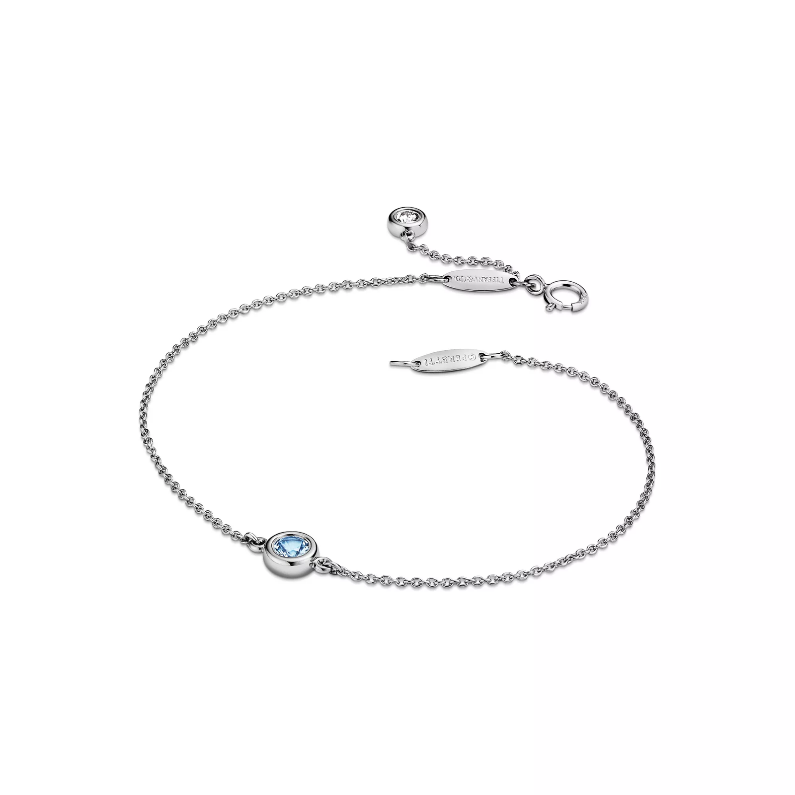 Color by the Yard Bracelet in Platinum with an Aquamarine
