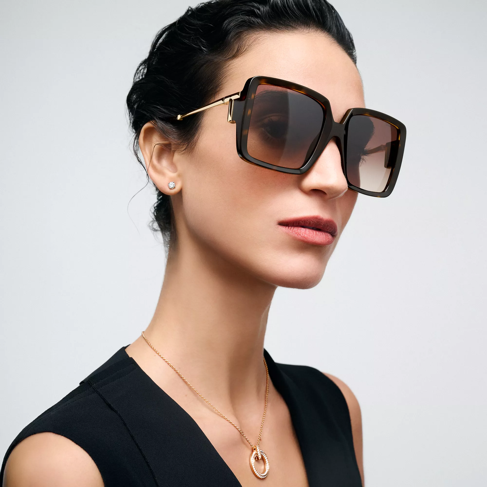Sunglasses in Tortoise Acetate with Brown Gradient Lenses