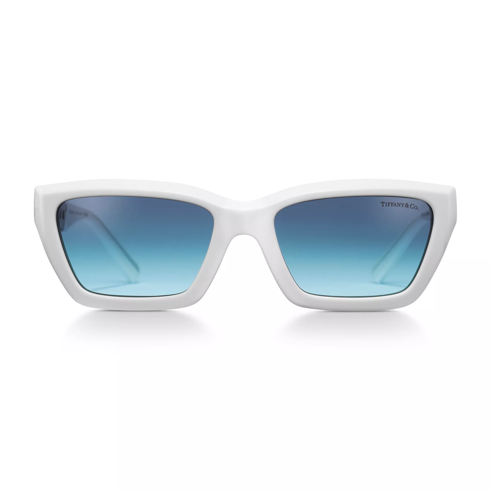 True Sunglasses in White Acetate with Tiffany Blue Lenses
