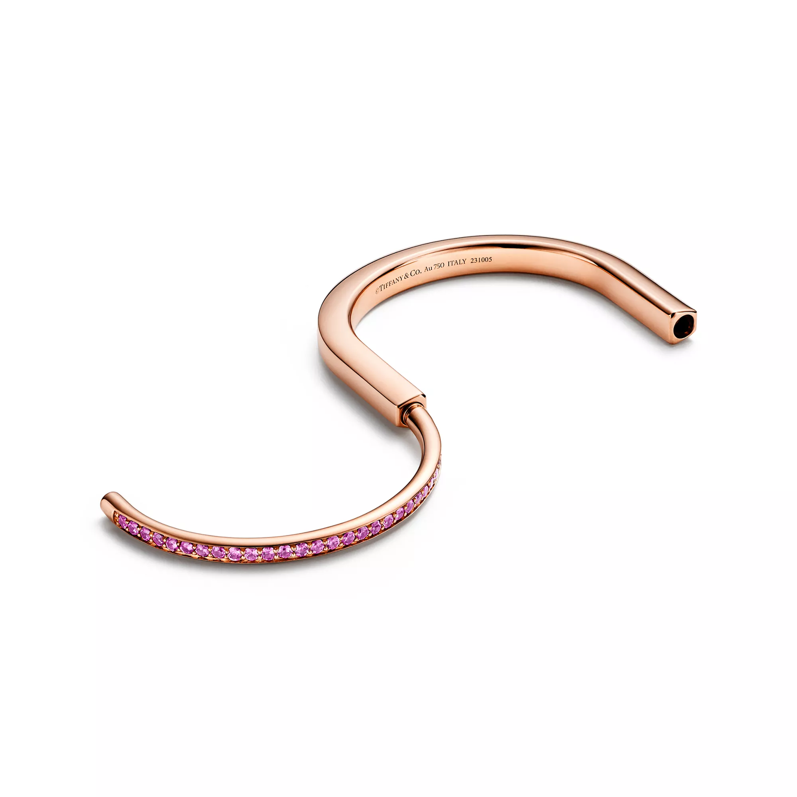 Bangle in Rose Gold with Pink Sapphires