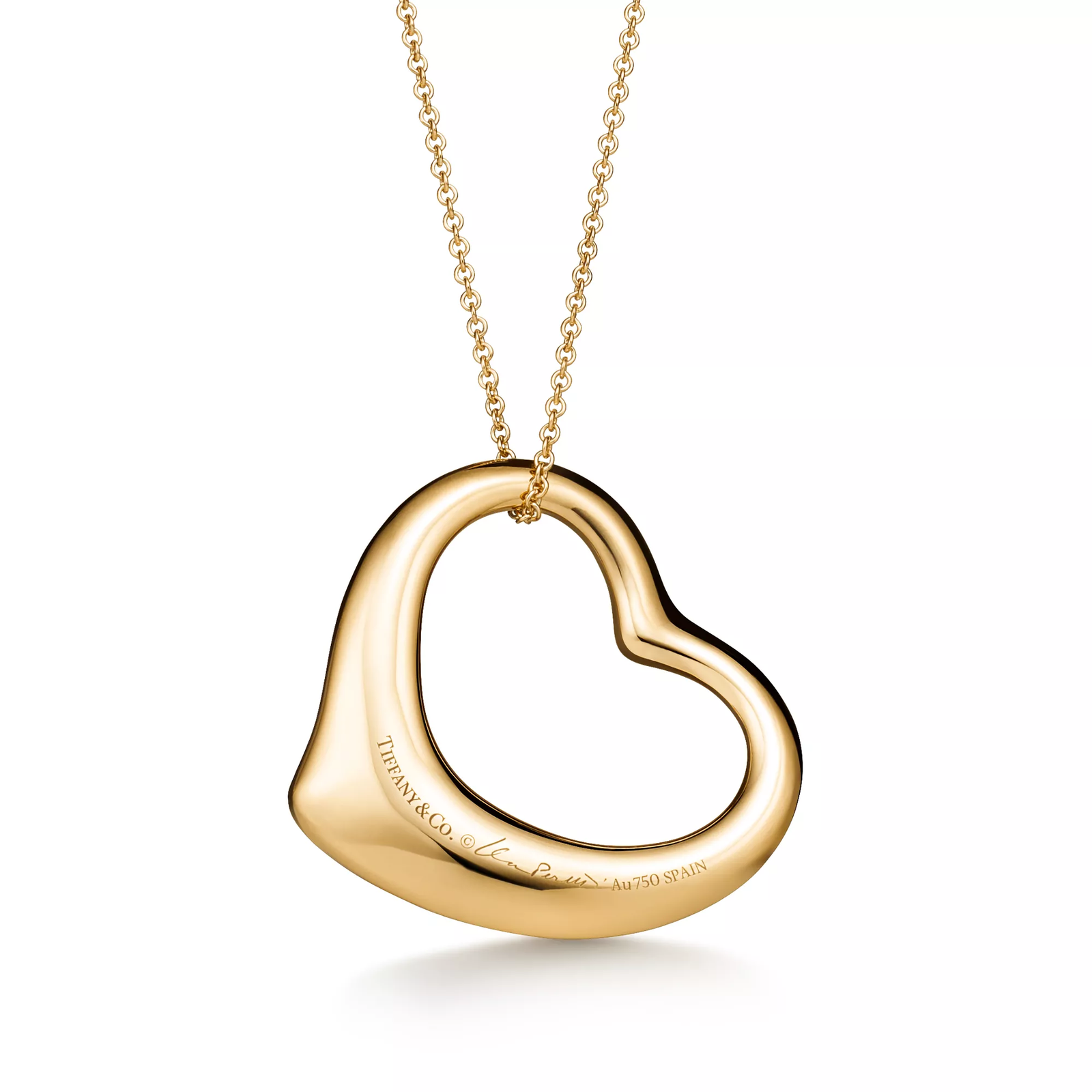 Open Heart Pendant in Yellow Gold