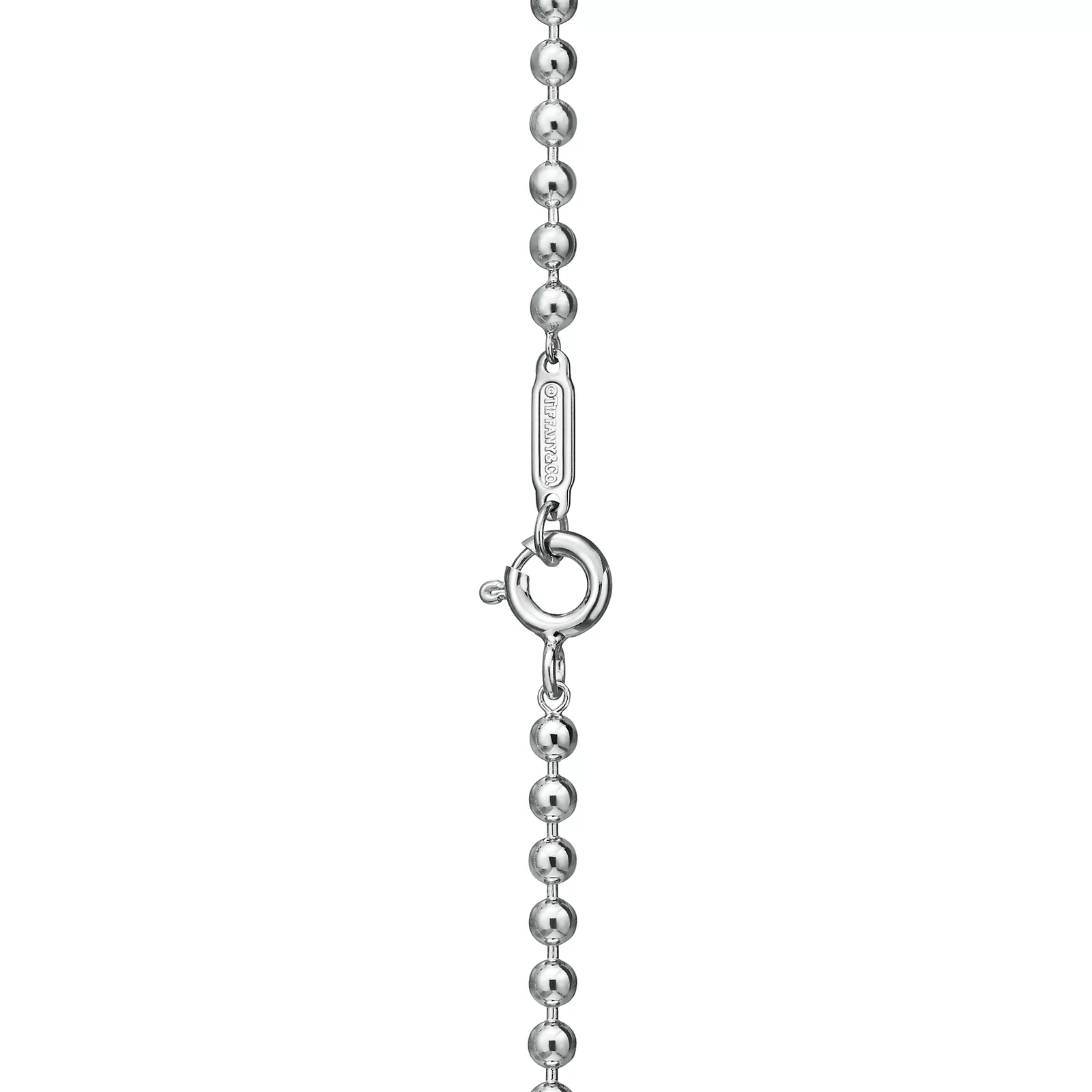 Small Double Lock Bead Necklace in Sterling Silver