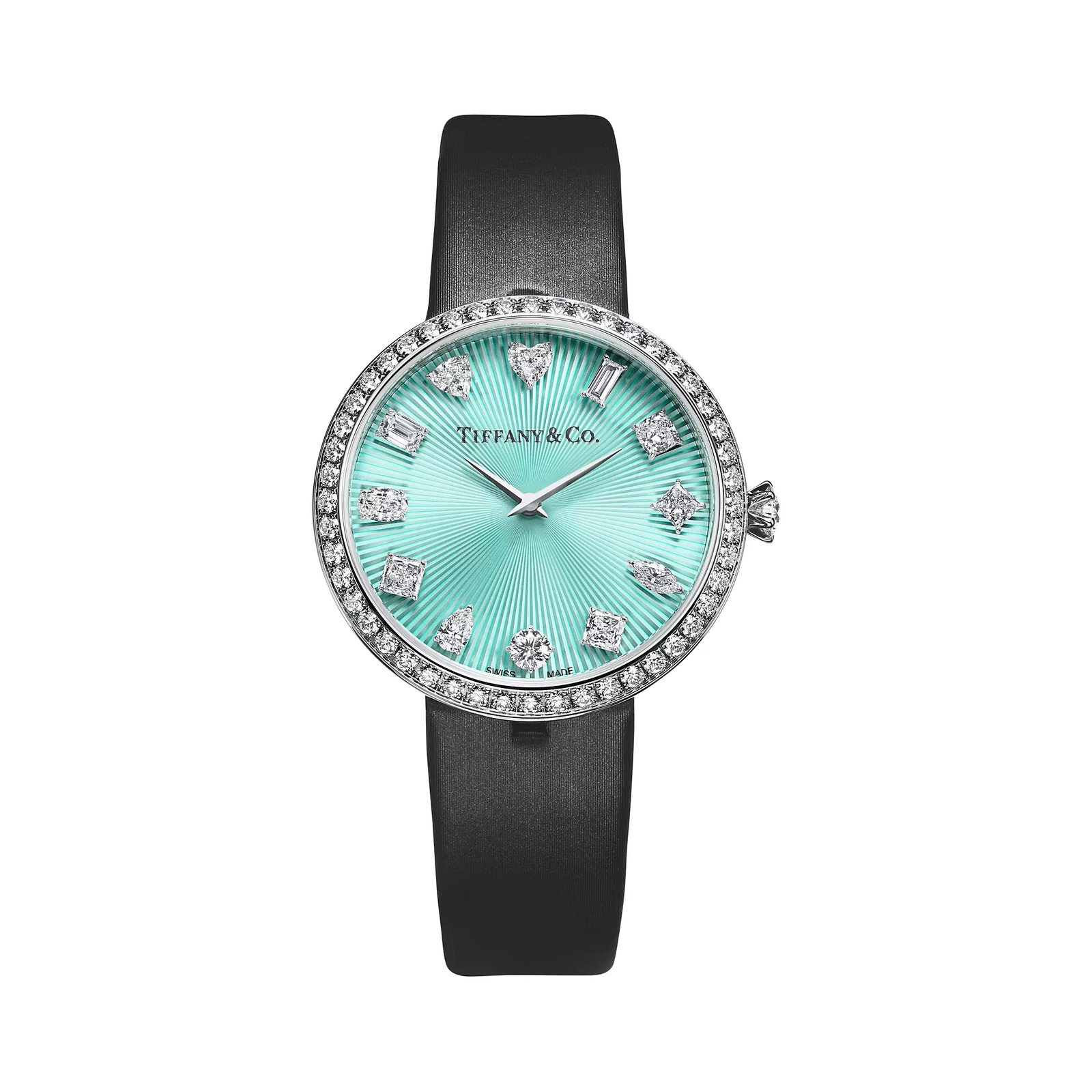 32 mm Round Watch in White Gold with Diamonds