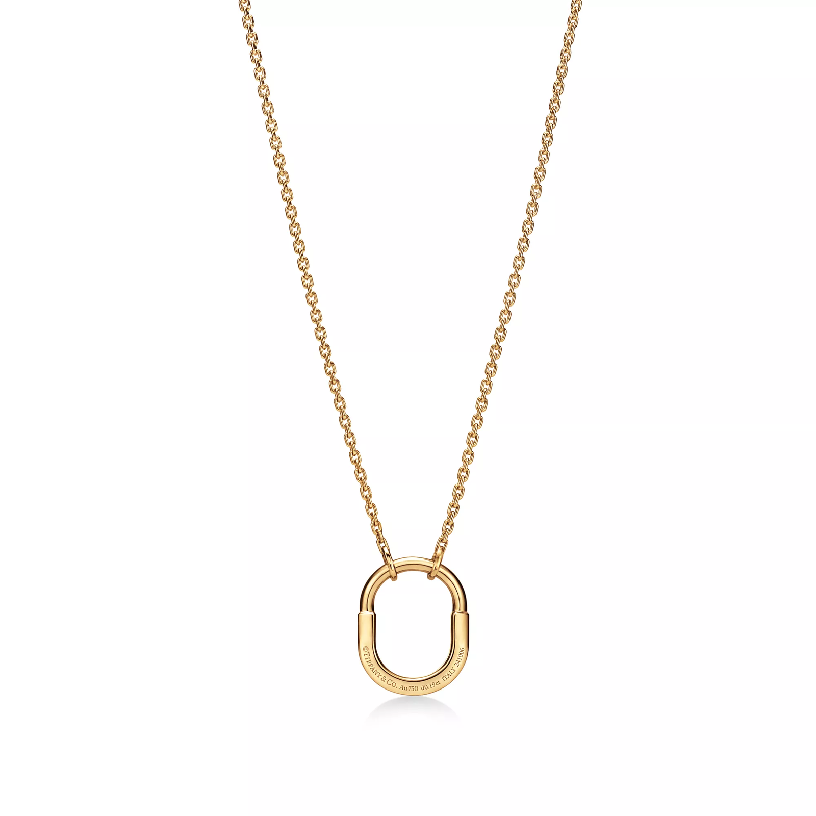 Small Lock Pendant in Yellow Gold with Pave Diamonds