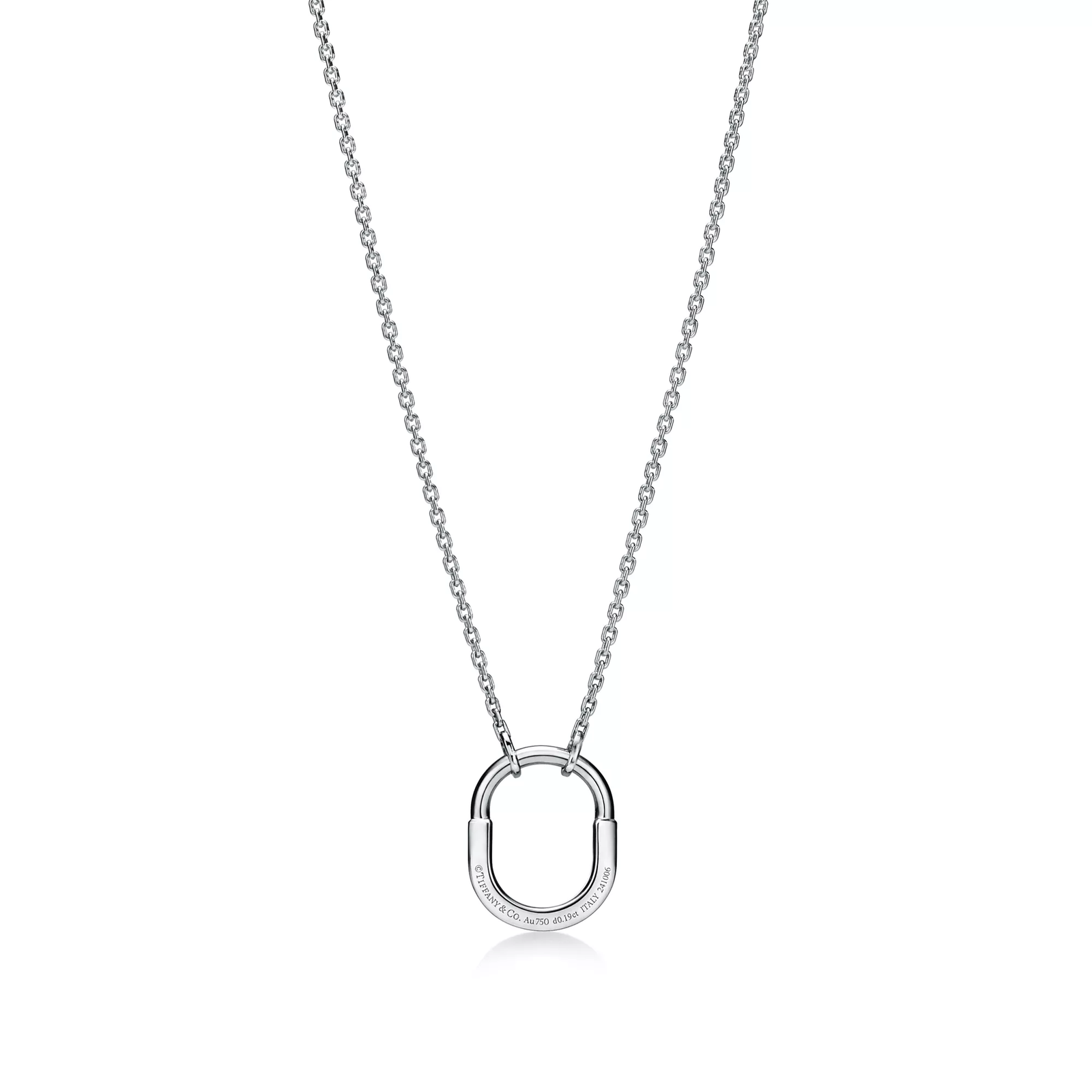 Small Lock Pendant in White Gold with Pave Diamonds