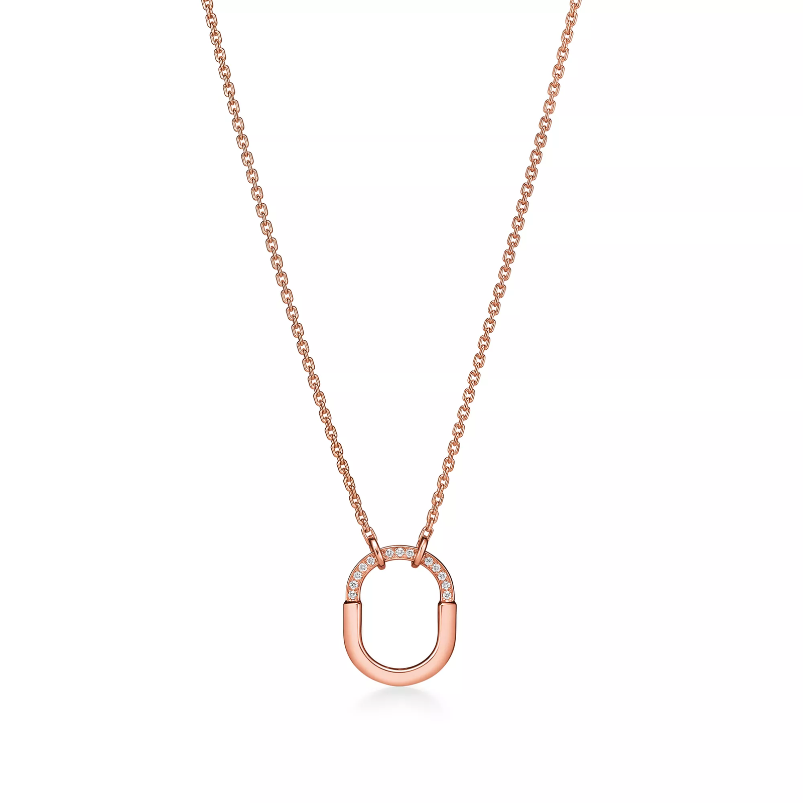 Small Pendant in Rose Gold with Diamonds