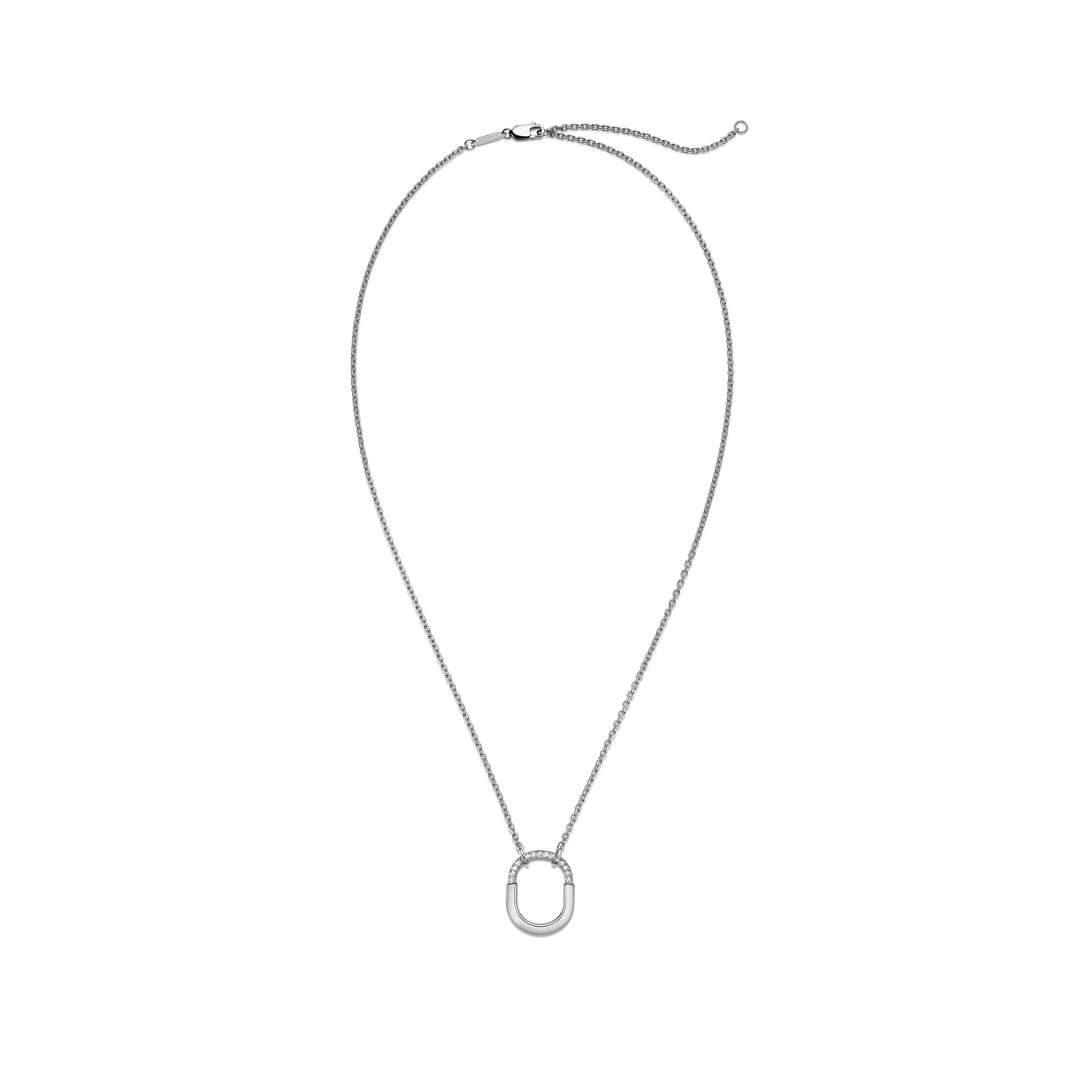Small Pendant in White Gold with Diamonds