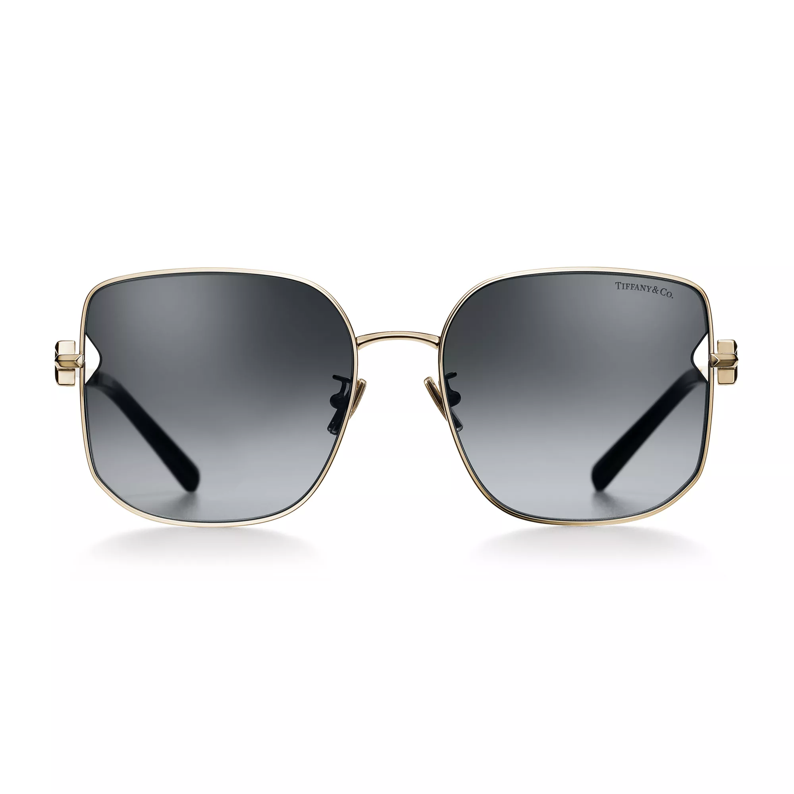 Sunglasses in Pale Gold-colored Metal with Gray Gradient Lenses