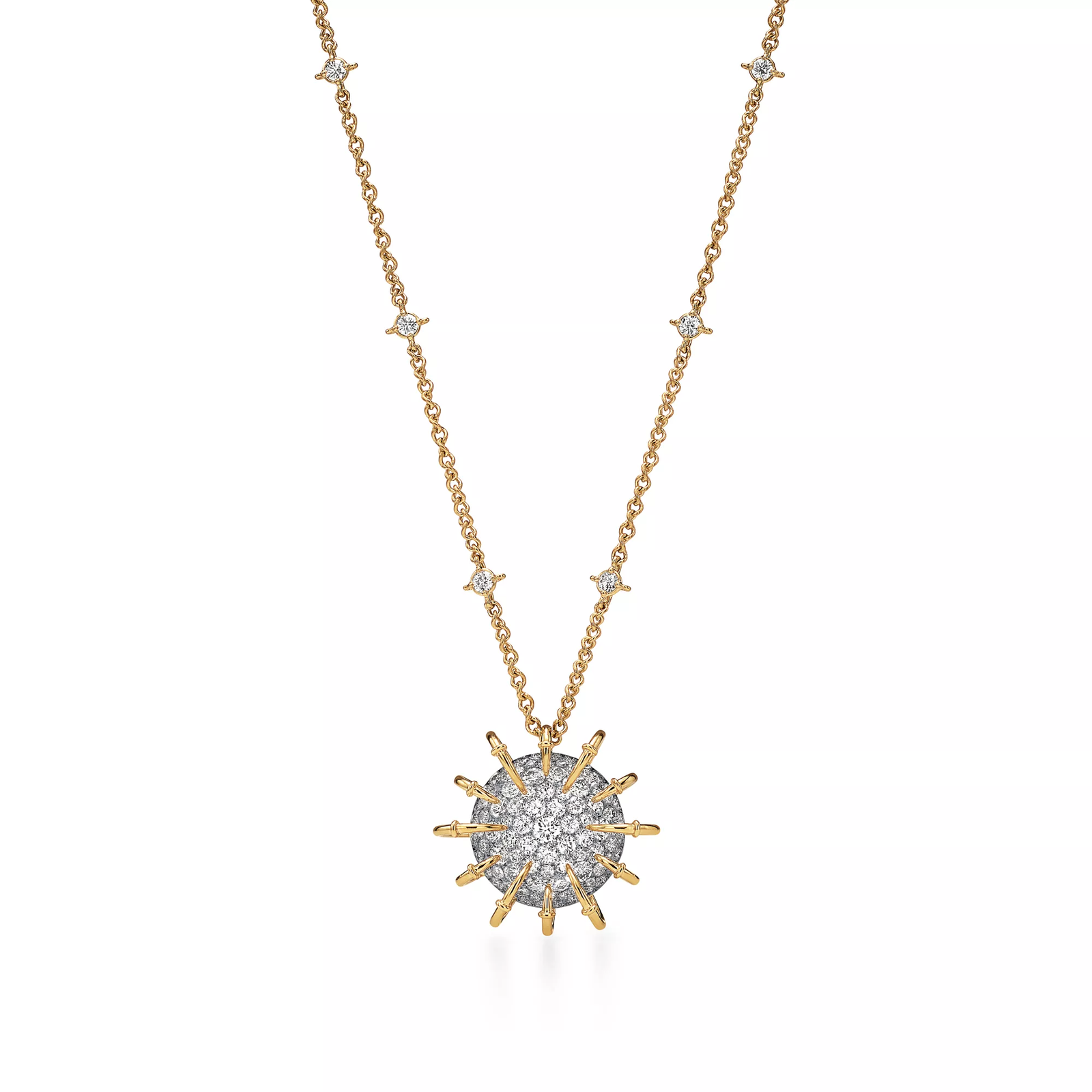 Pendant in Gold and Platinum with Diamonds
