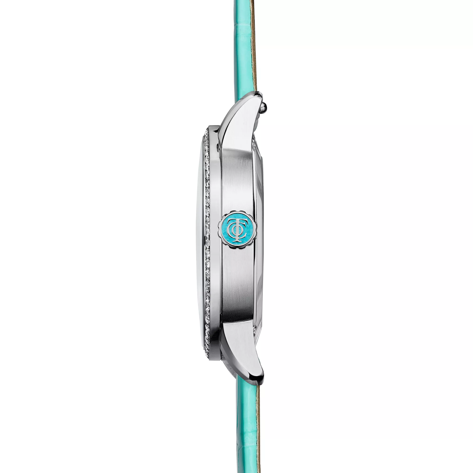 34 mm Moon Phase Mechanical Watch in Stainless Steel with Diamonds