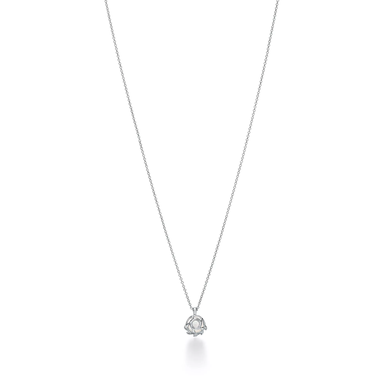 Olive Leaf Pendant in Sterling Silver with Pearls