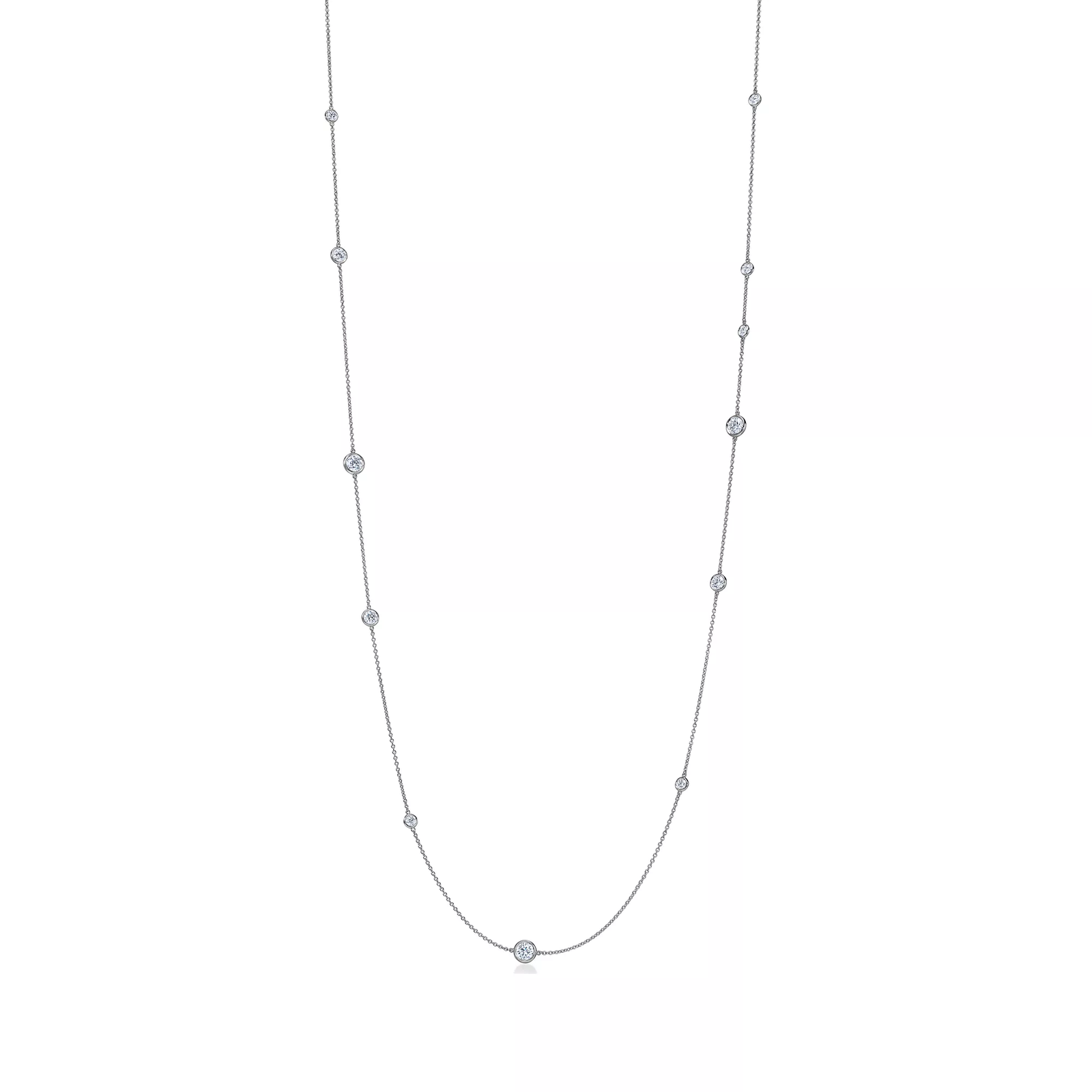 Diamonds by the Yard Sprinkle Necklace in Platinum