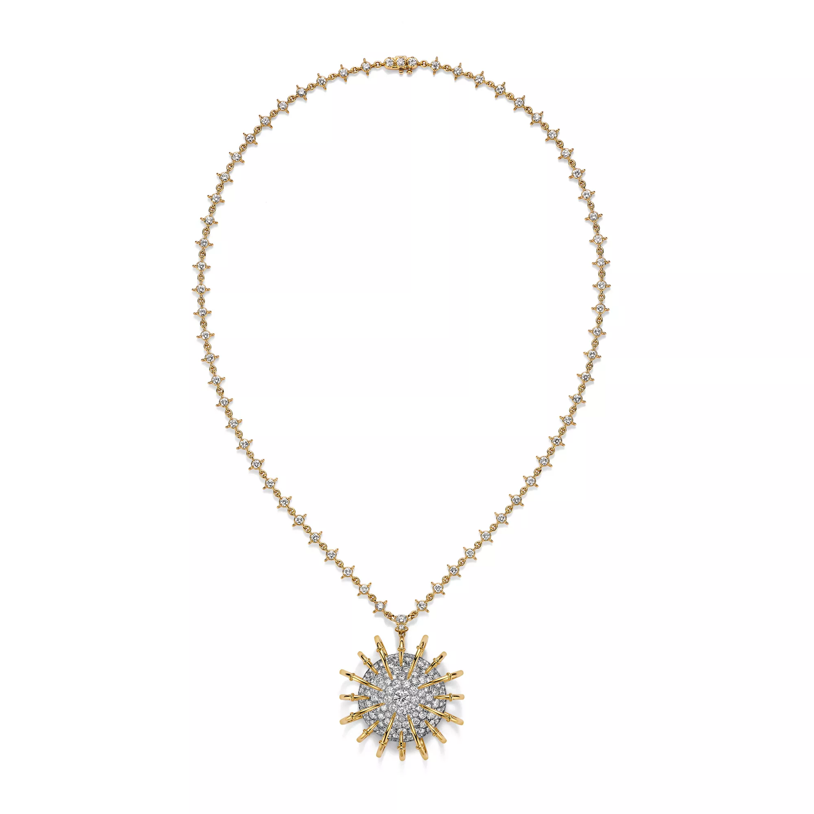 Pendant in Gold and Platinum with Diamonds