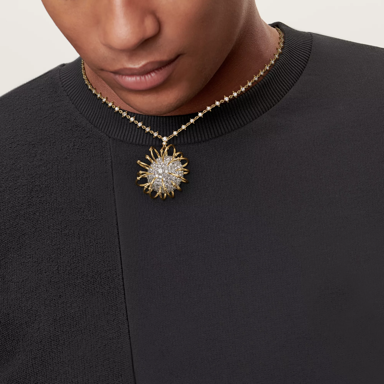 Pendant in Gold and Platinum with Diamonds