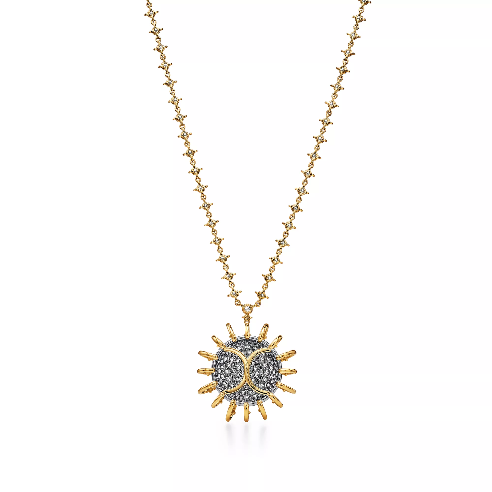 Pendant in Gold and Platinum with Diamonds