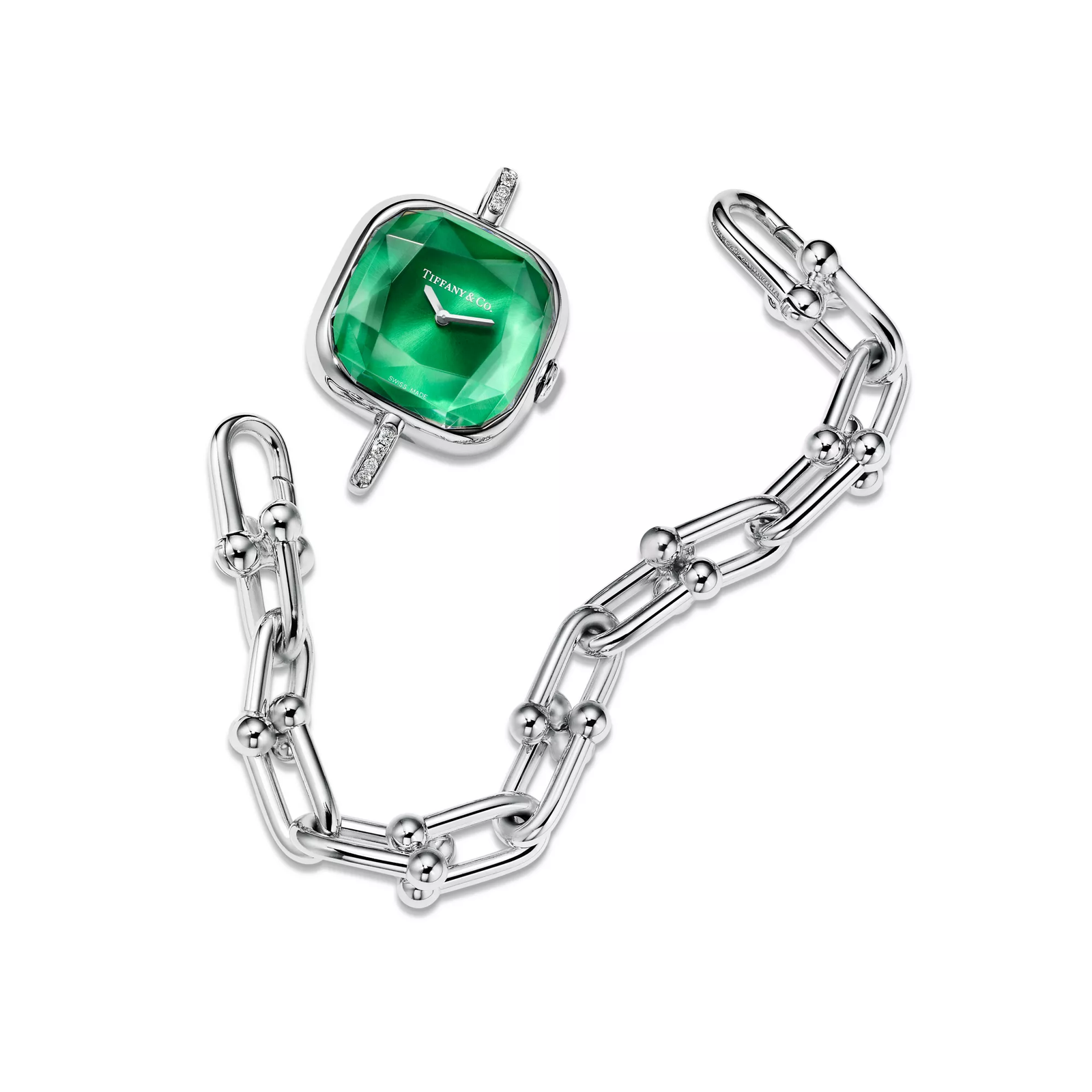Watch in Sterling Silver and Steel with Diamonds