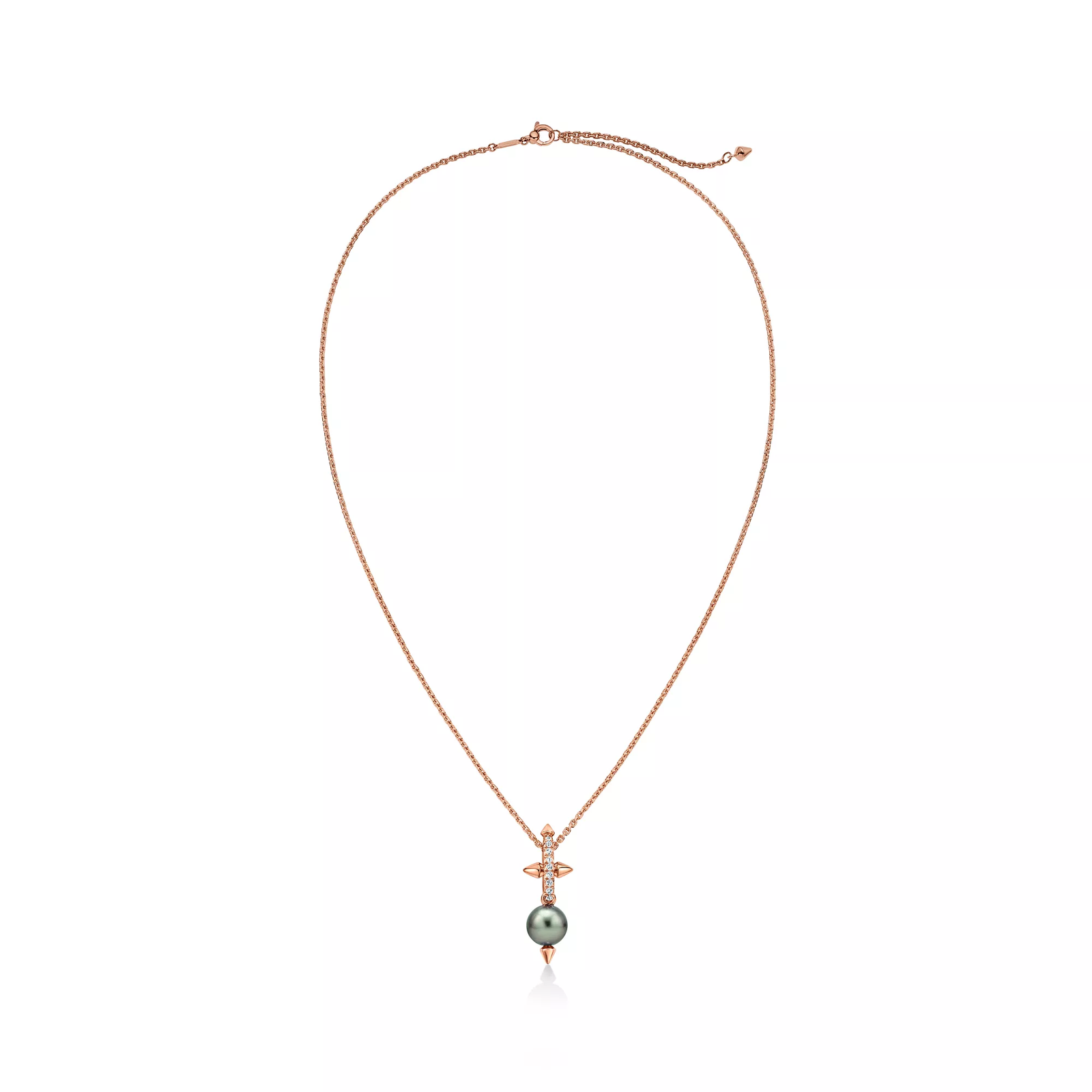 Tahitian Pearl Pendant in Gold with Diamonds