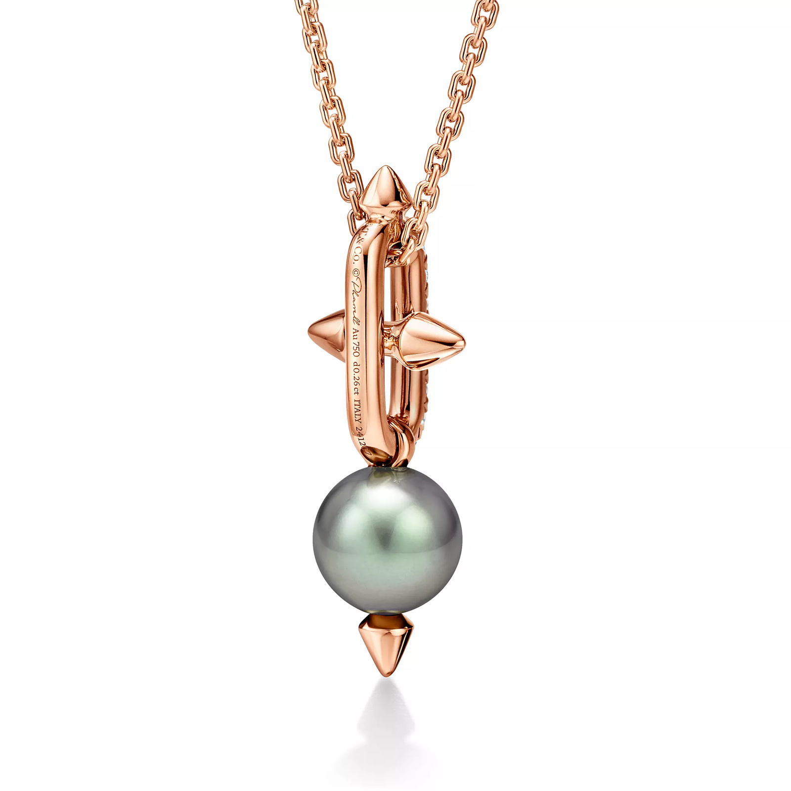 Tahitian Pearl Pendant in Gold with Diamonds