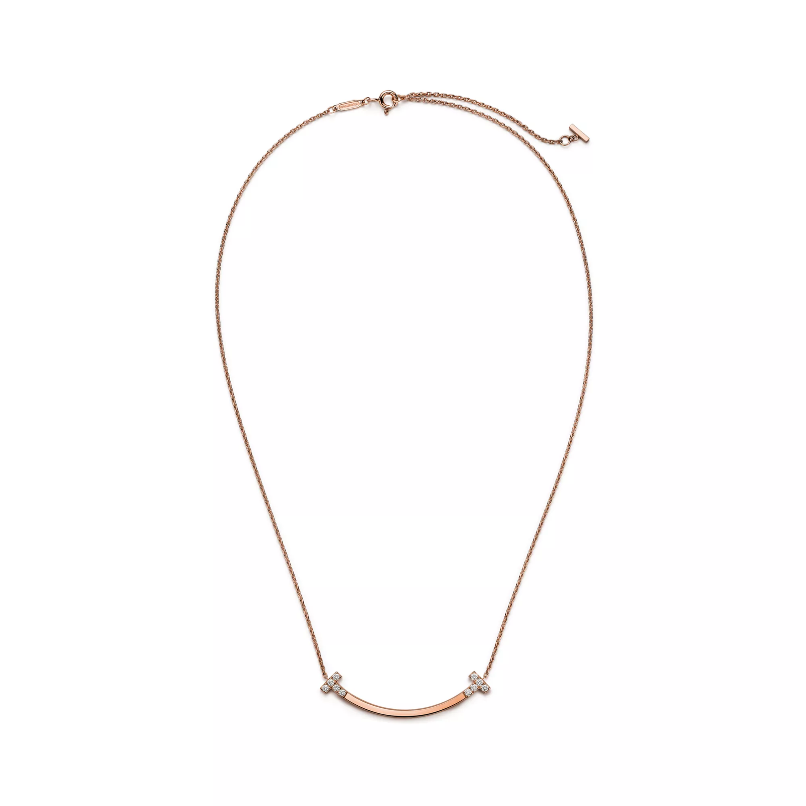 Smile Medium Pendant in Rose Gold with Diamonds