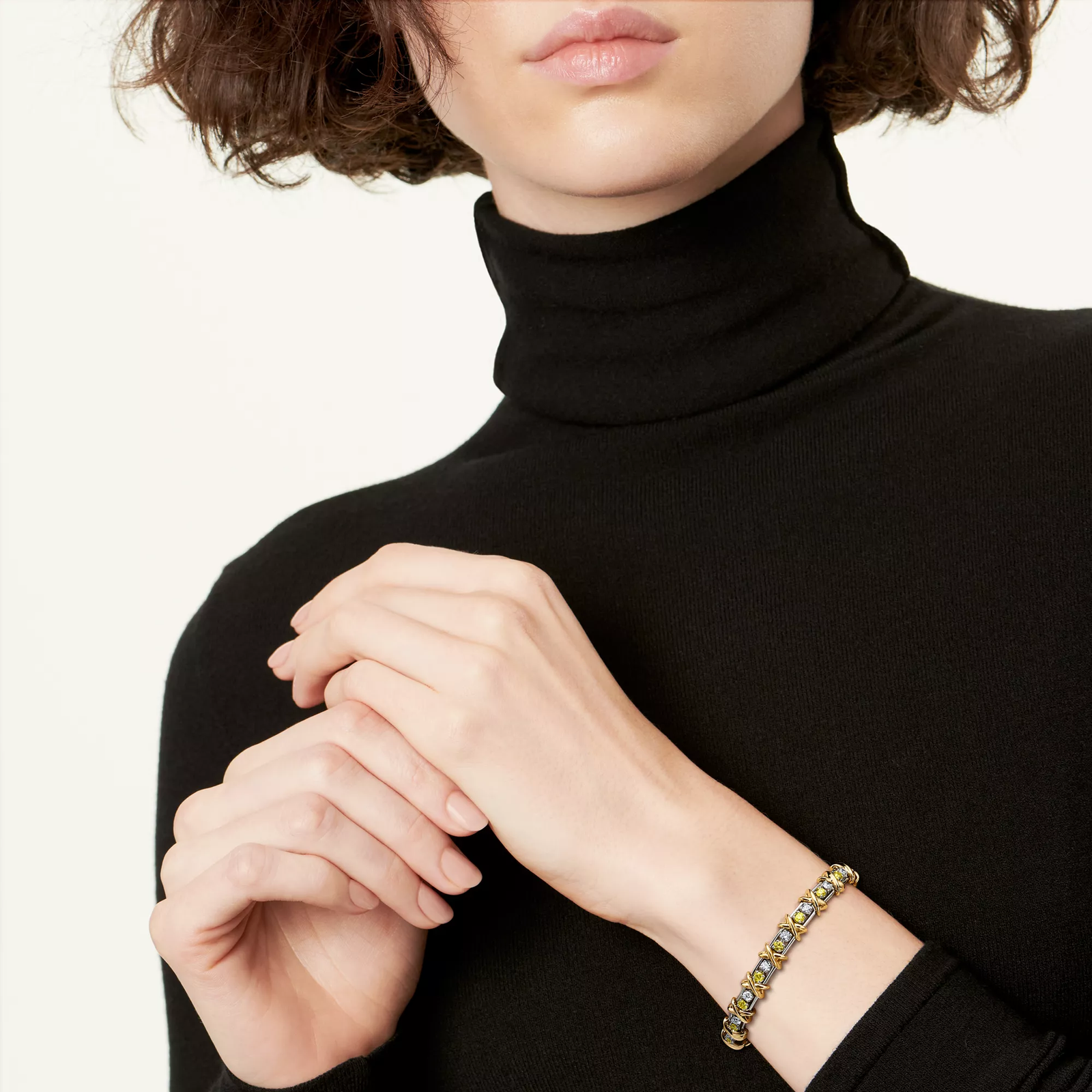 Bracelet with Yellow and White Diamonds