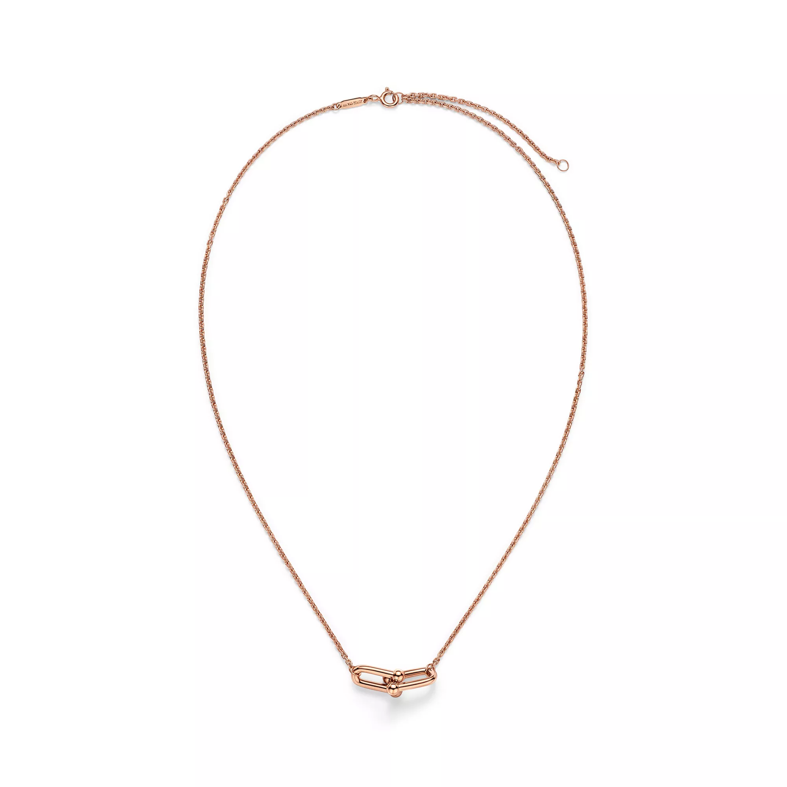 Small Double Link Pendant in Rose Gold