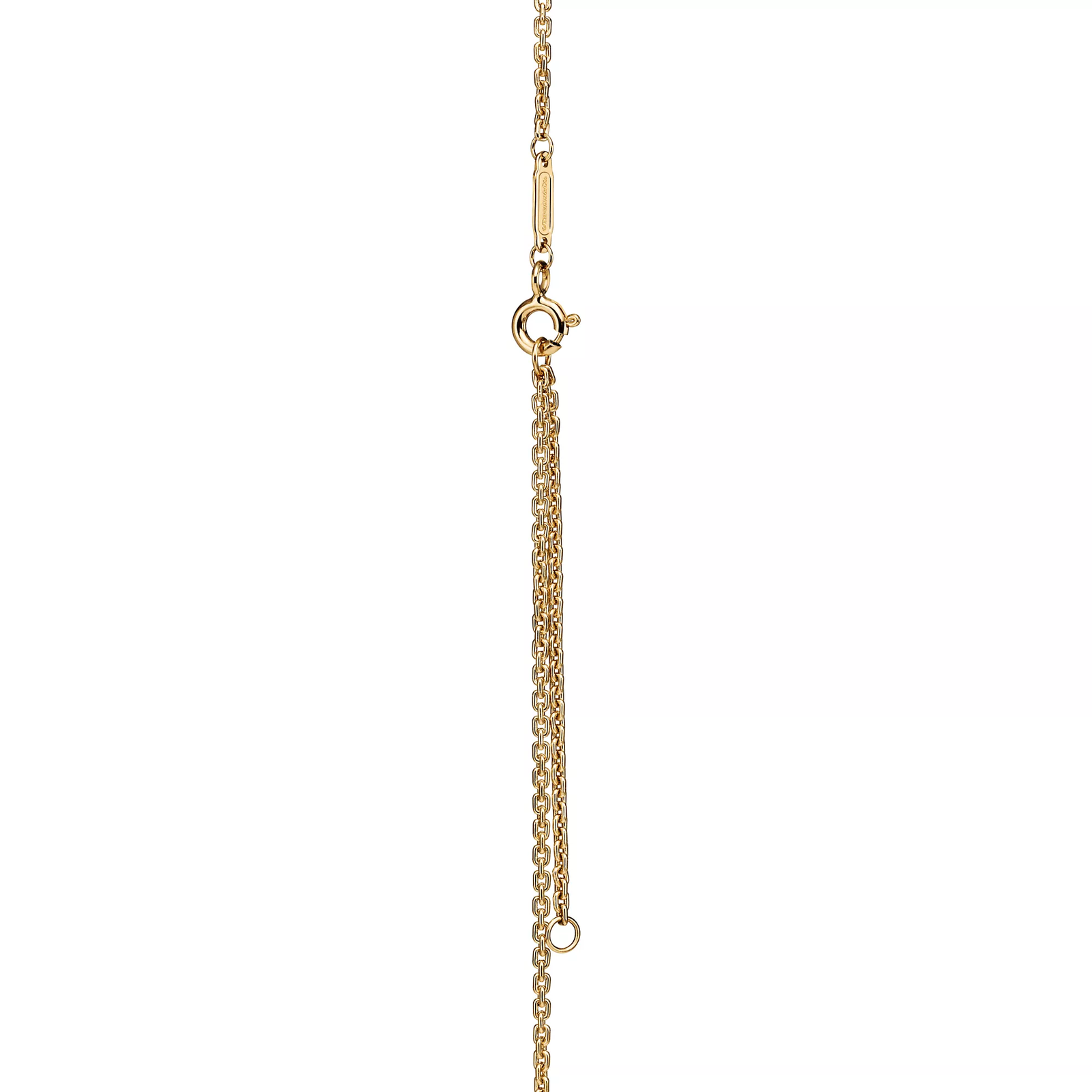 Double Link Pendant in Yellow Gold with Diamonds