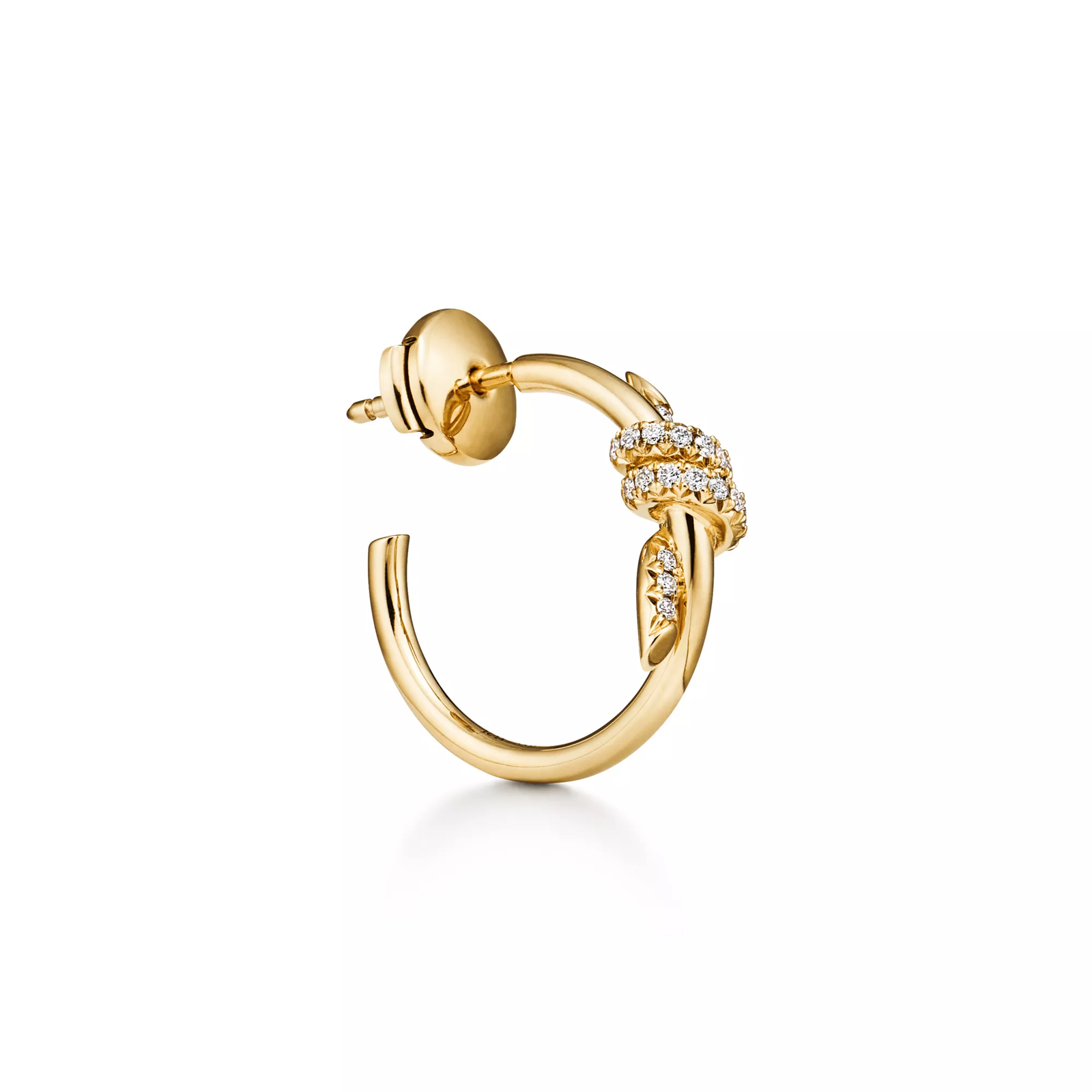 Hoop Earrings in Yellow Gold with Diamonds