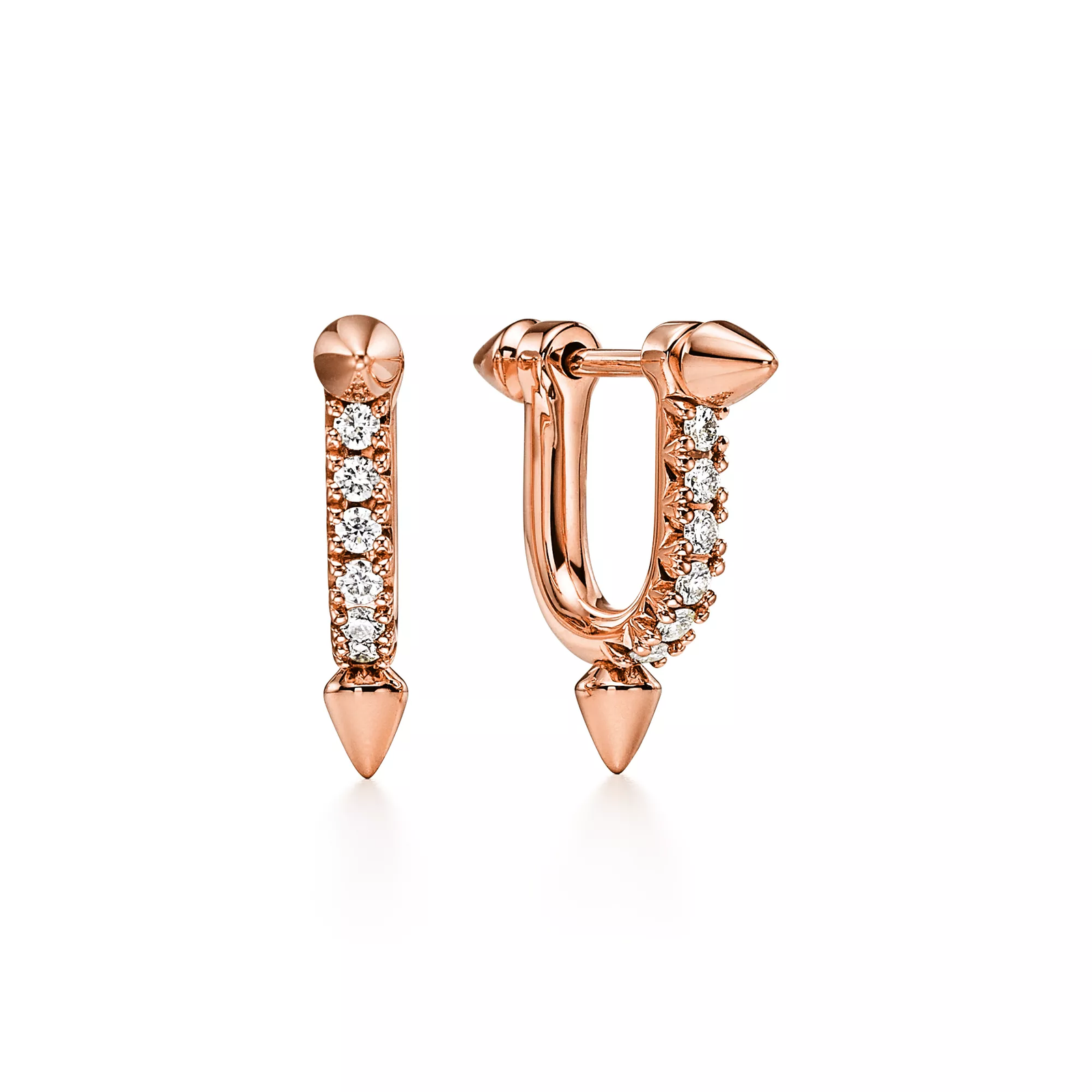 Small Earrings in Rose Gold with Diamonds
