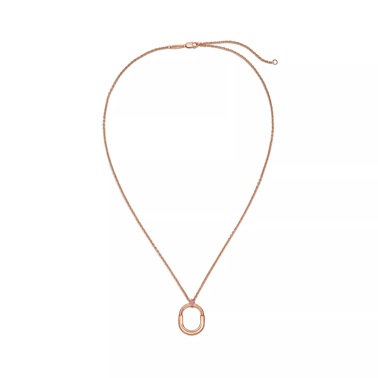 Small Pendant in Rose Gold with a Pink Sapphire