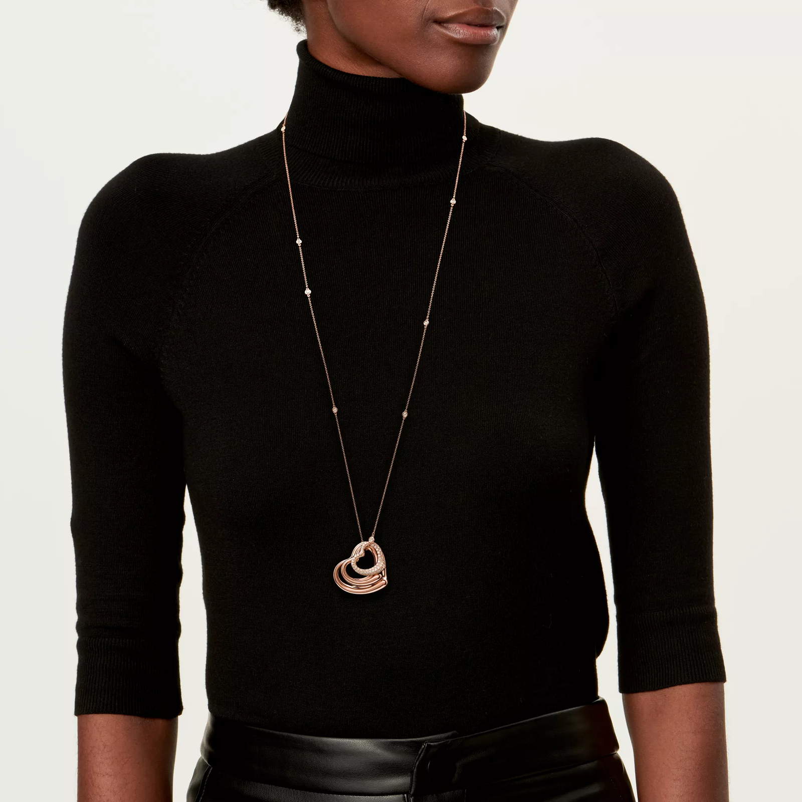 Diamonds by the Yard Open Heart Pendant in Gold with Diamonds