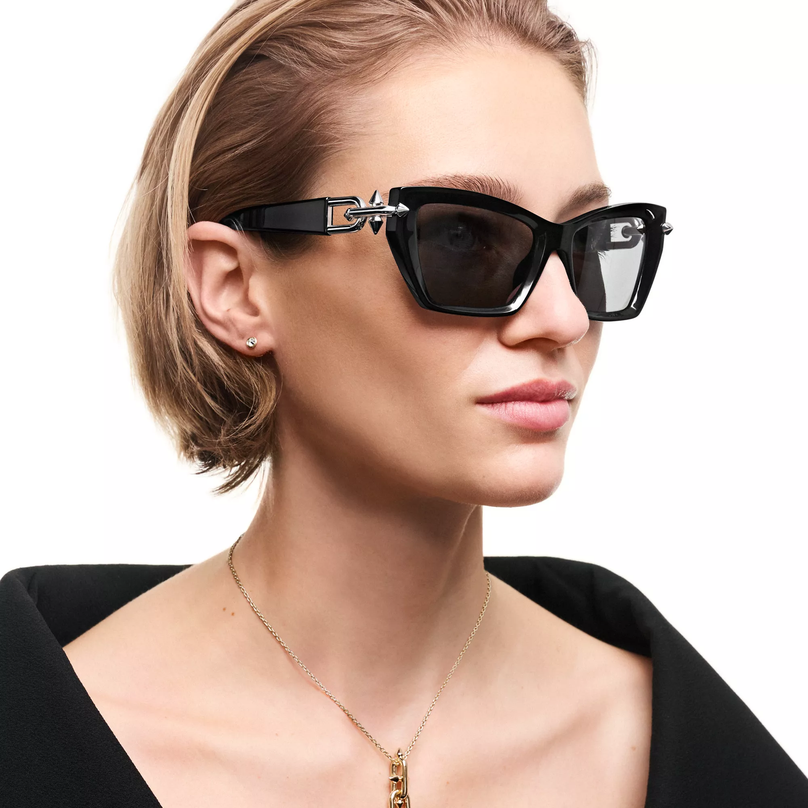 SPEAKER Sunglasses in Black Acetate