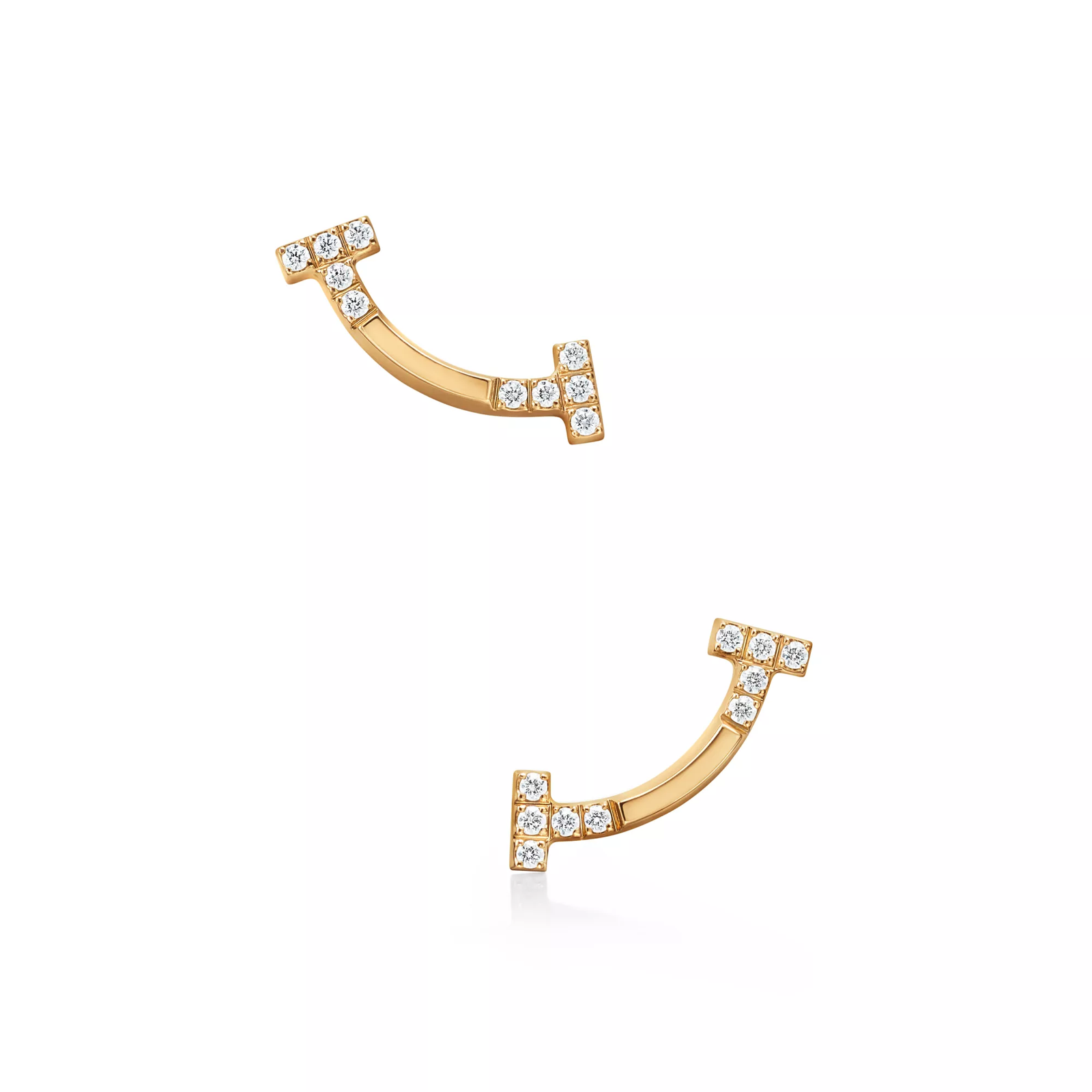 Smile Mini Earrings in Yellow Gold with Diamonds