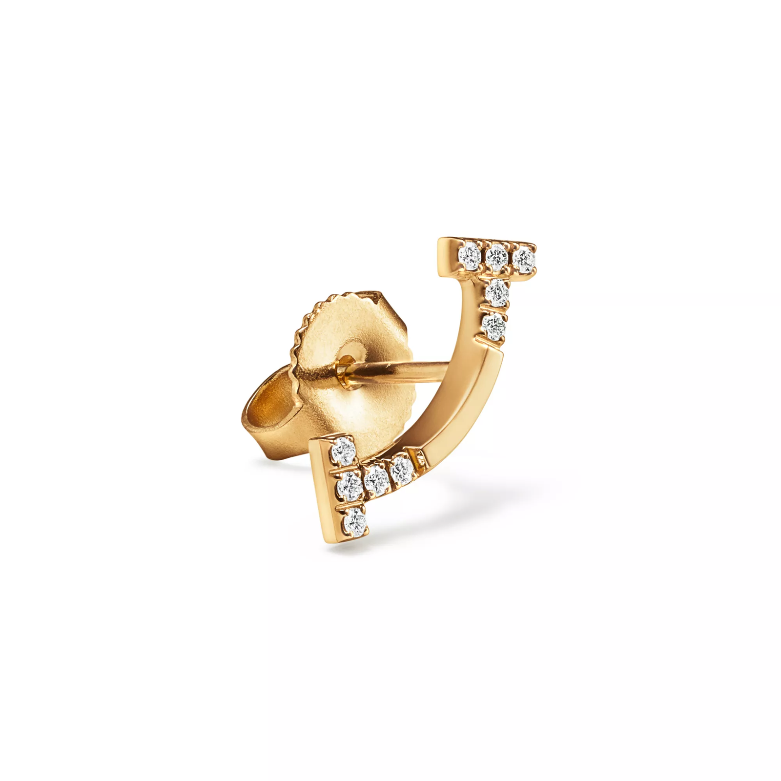 Smile Mini Earrings in Yellow Gold with Diamonds