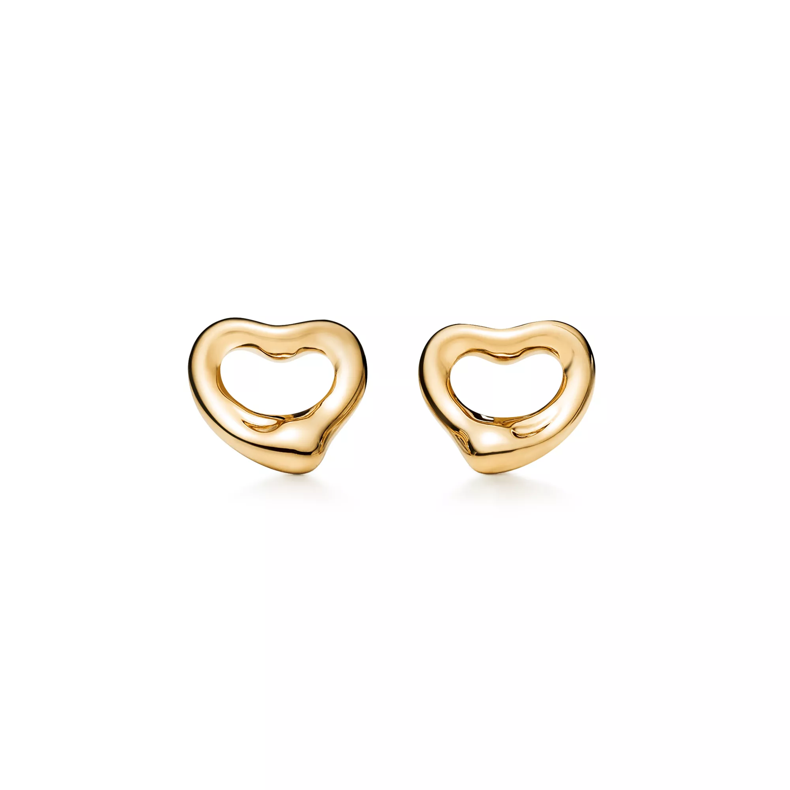 Open Heart Pendant and Earrings Set in Yellow Gold