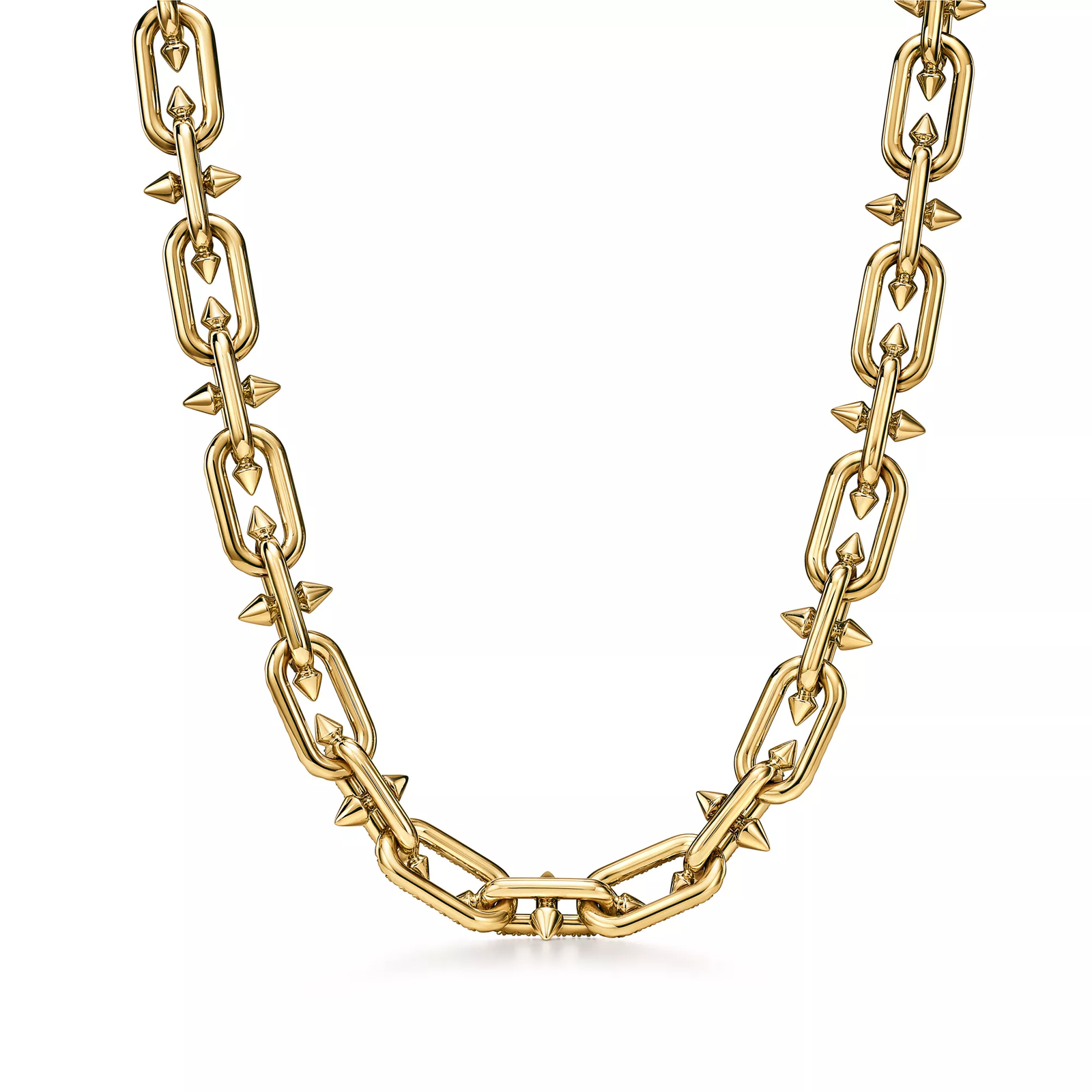 Necklace in Yellow Gold with Pave Diamonds