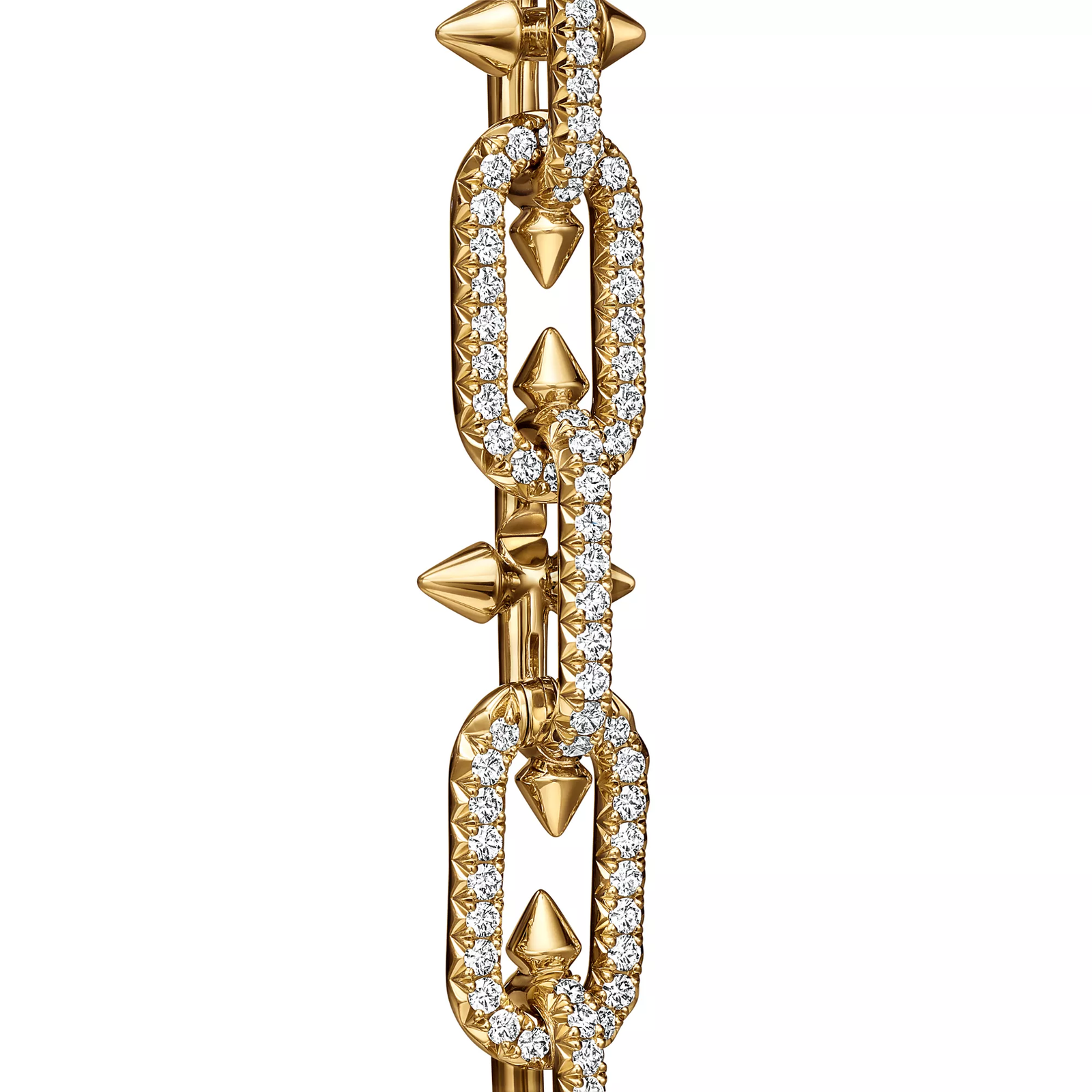 Necklace in Yellow Gold with Pave Diamonds