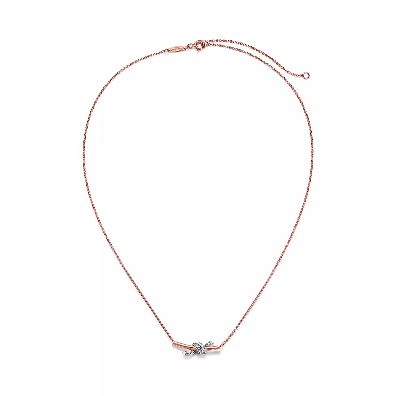 Small Pendant in Rose Gold and Platinum with Diamonds
