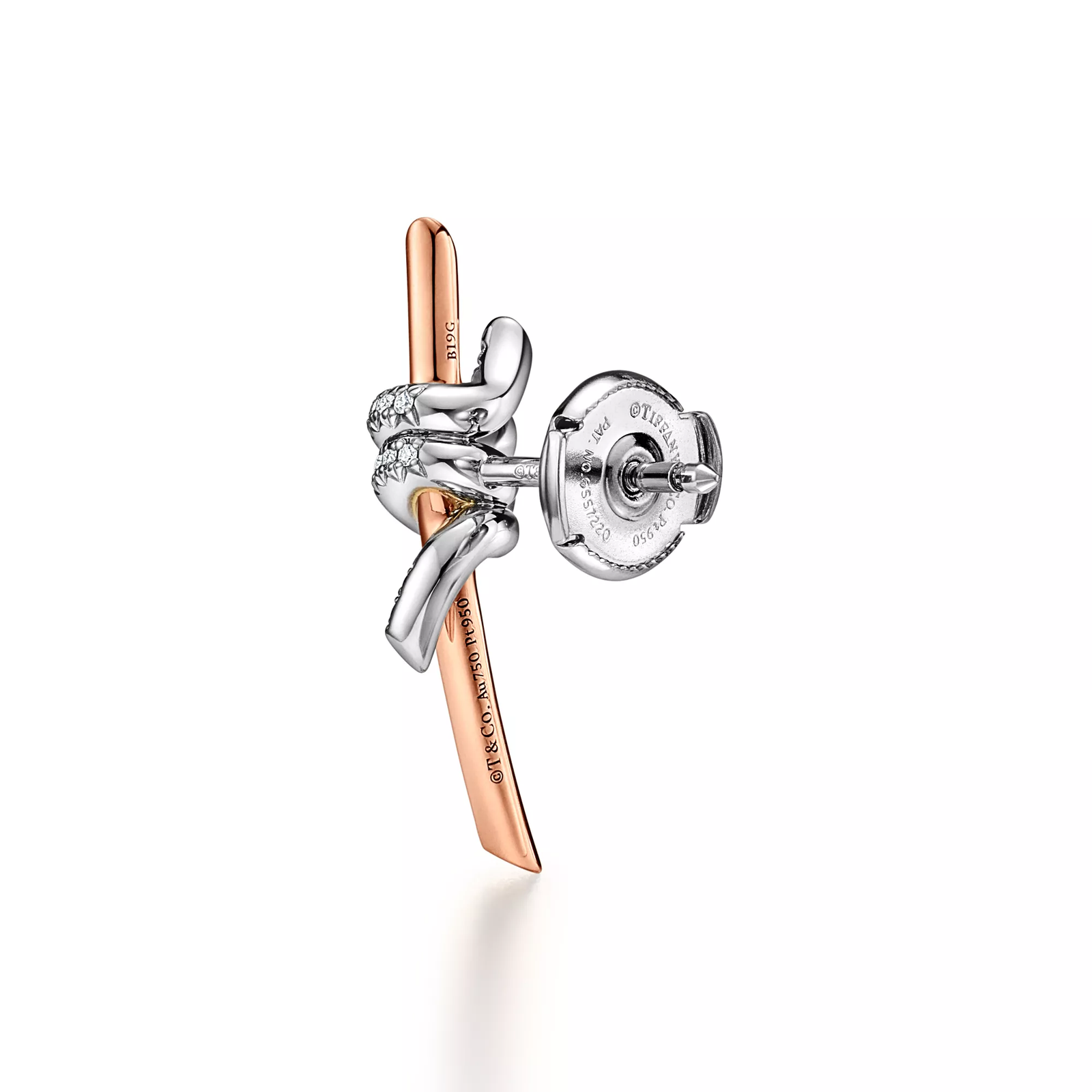 Earrings in Rose Gold and Platinum with Diamonds