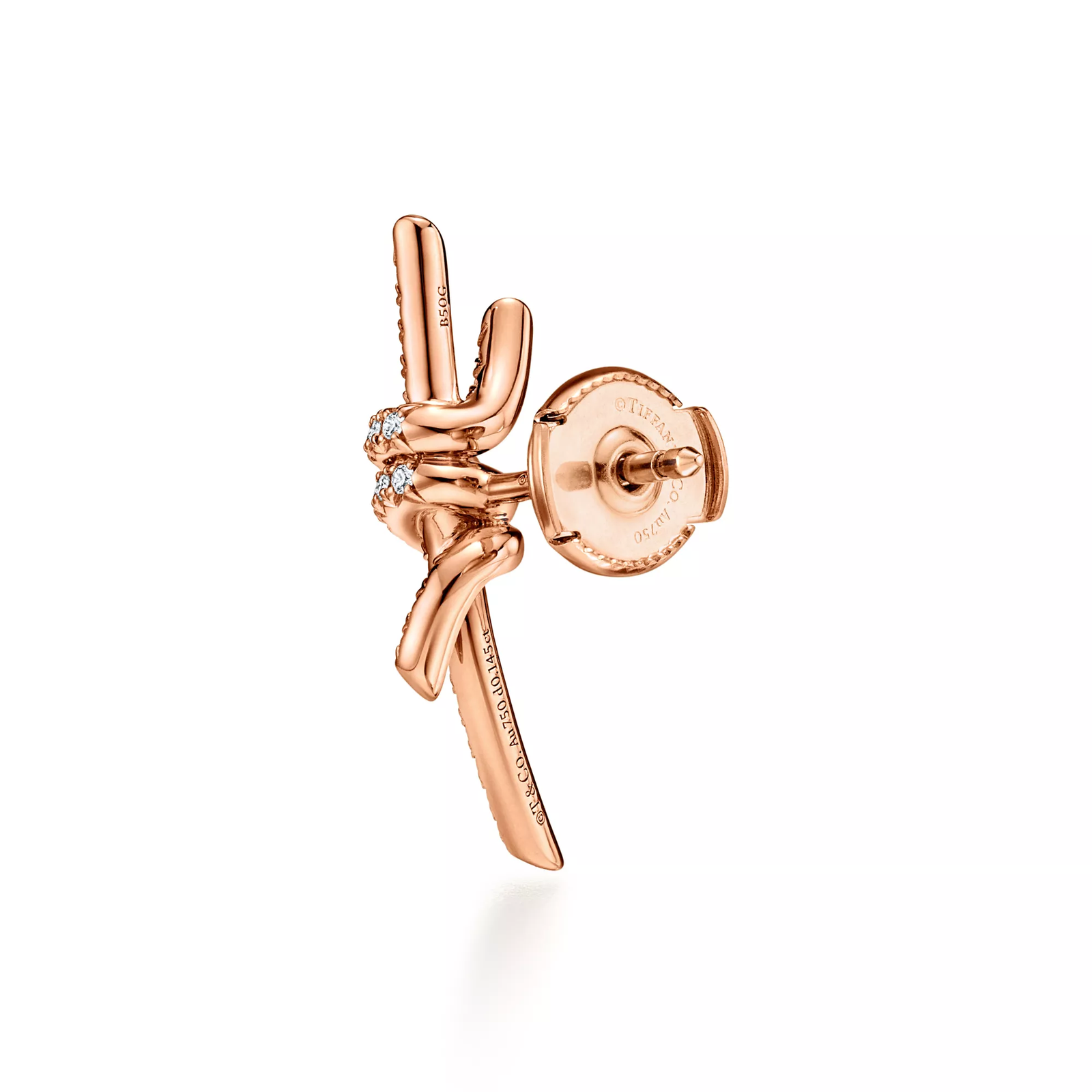Earrings in Rose Gold with Pave Diamonds