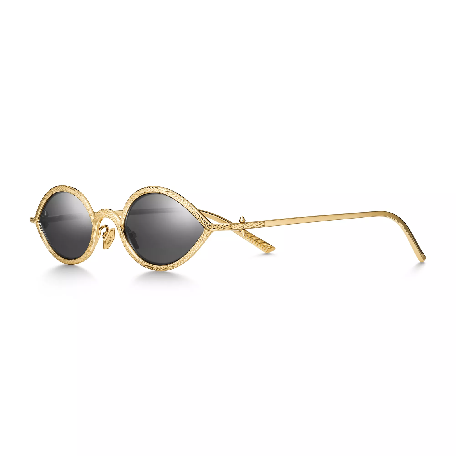 Sunglasses in Yellow Gold with Crystal Lenses