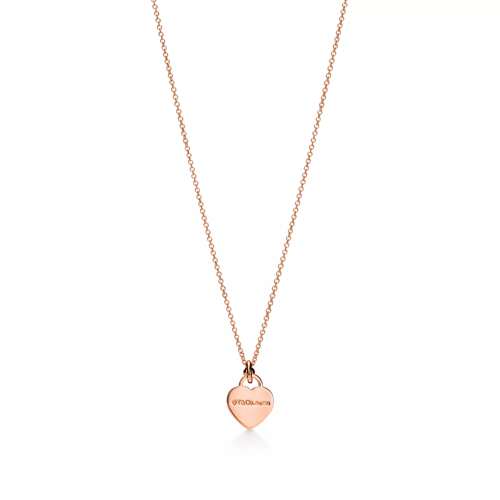 Mini Heart Tag Pendant in Rose Gold with a Diamond