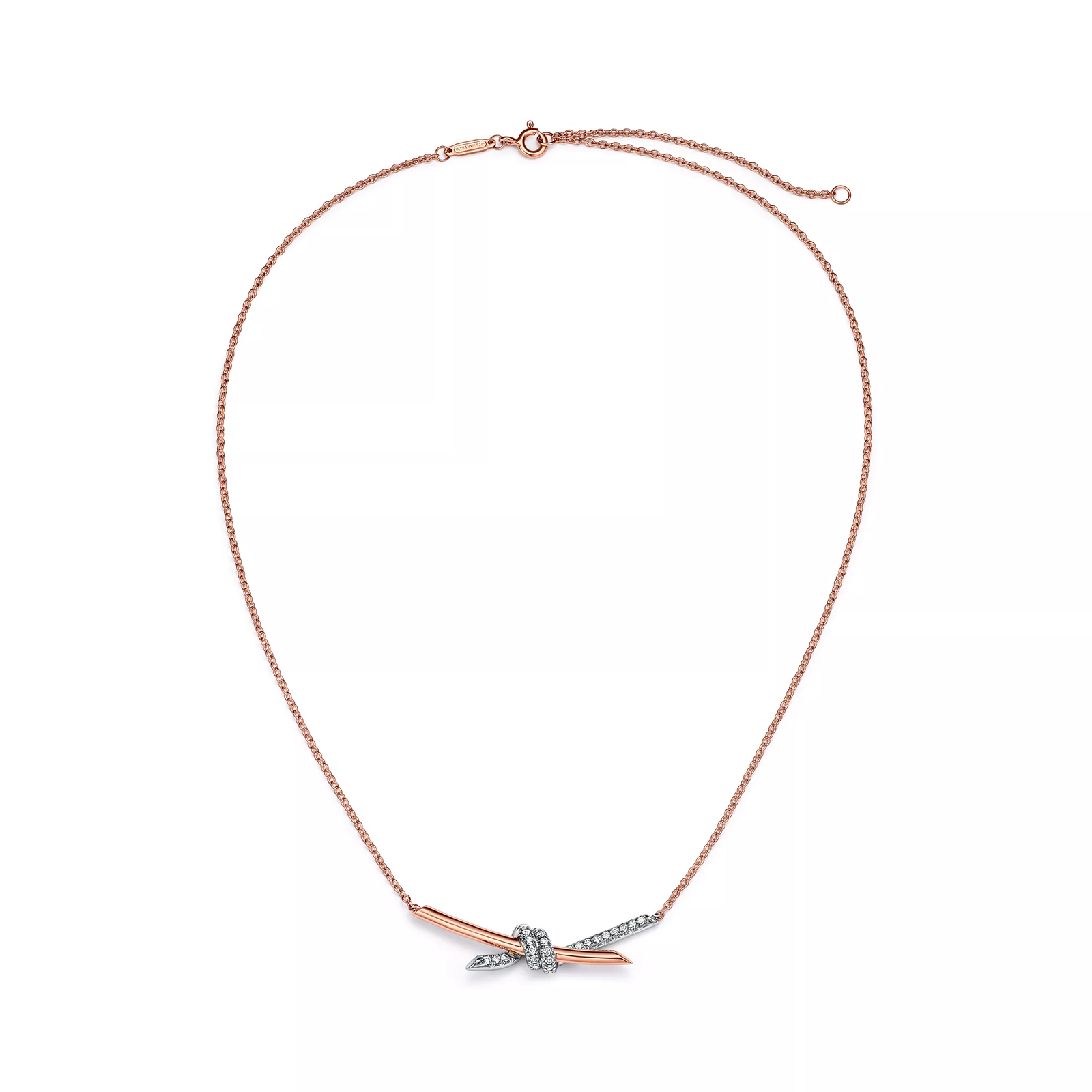Pendant in Rose Gold and Platinum with Diamonds