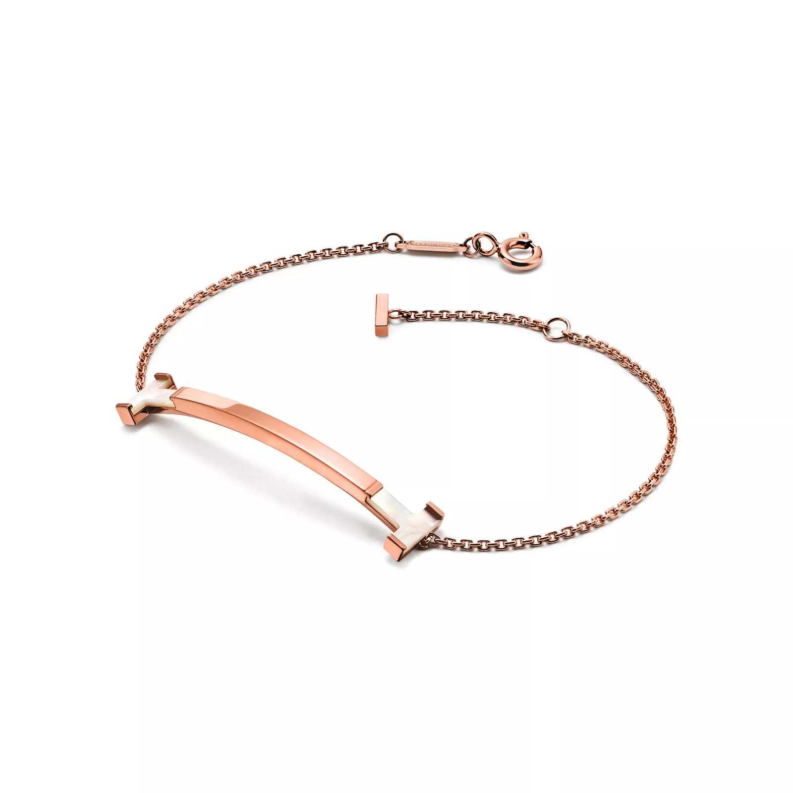 Smile Medium Bracelet in Rose Gold with White Mother-of-pearl
