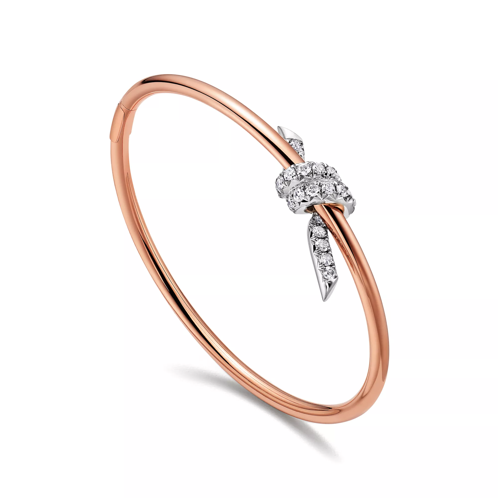 Bangle in Rose Gold and Platinum with Diamonds