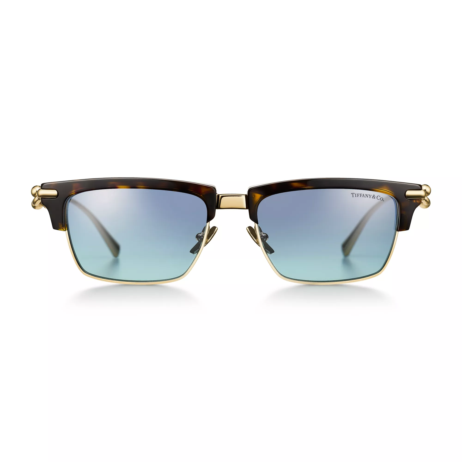 Sunglasses in Tortoise Acetate with Tiffany Blue Lenses