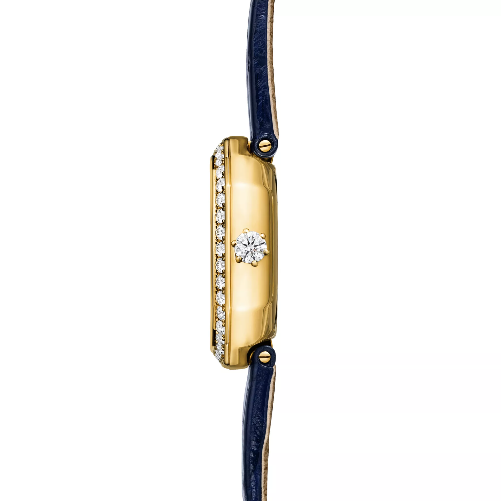 28 mm Cushion Shaped Watch in Yellow Gold with Diamonds